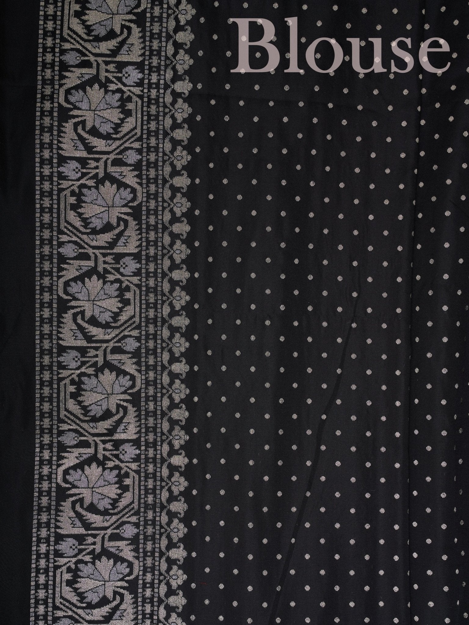 Katan Black Katan Semi Silk - Manoranjitham Weaves - Handloom Store