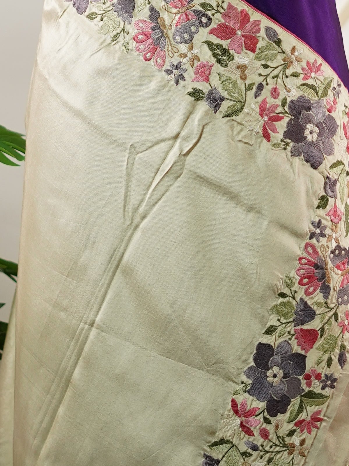 Gadwal Silk Royal Blue 100% Pure Silk  - Manoranjitham Weaves - Handloom Store