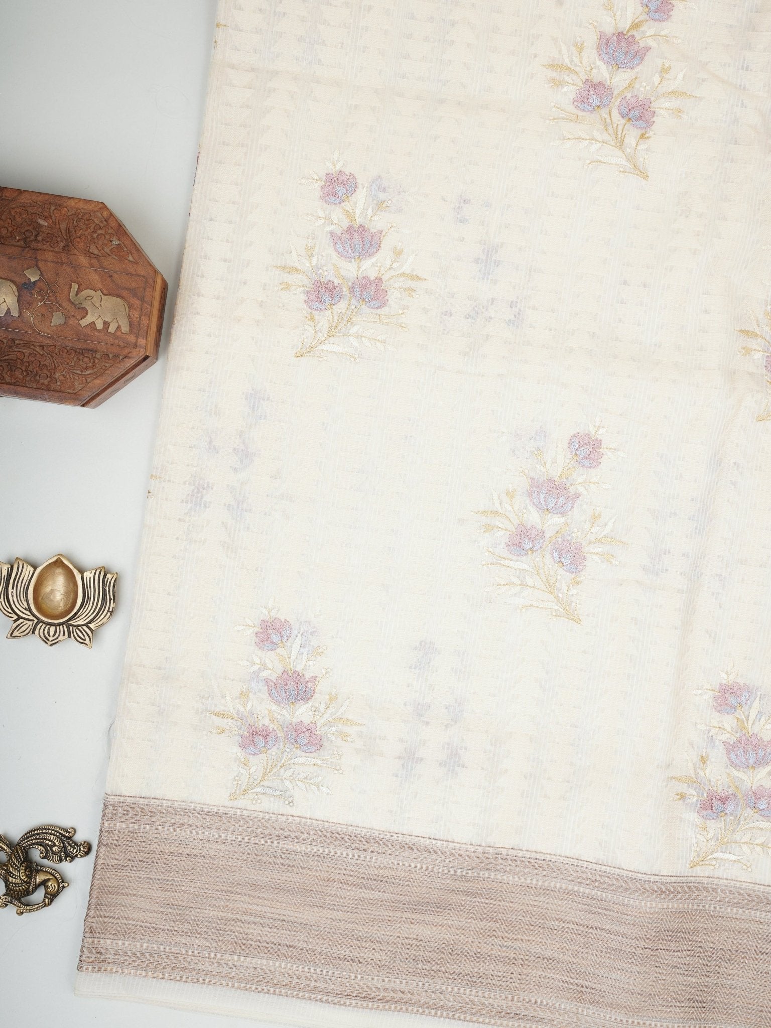 Kota Cream Kota - Manoranjitham Weaves - Handloom Store