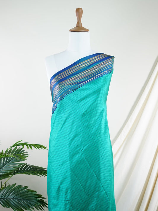 Narayanpet Rama Green  100% Pure Silk  - Manoranjitham Weaves - Handloom Store