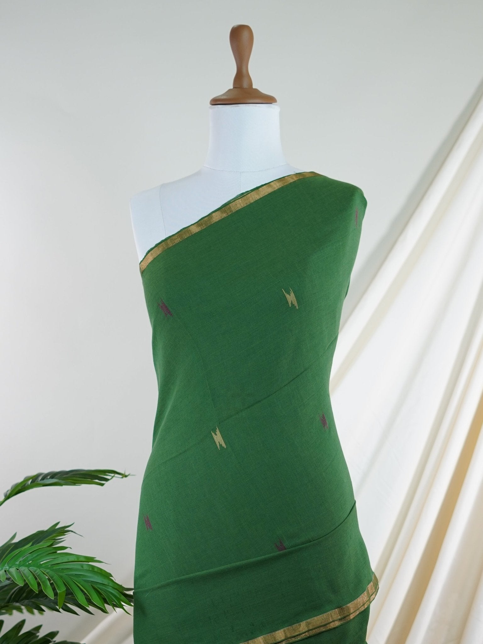 Cotton Green 100% Pure Cotton - Manoranjitham Weaves - Handloom Store