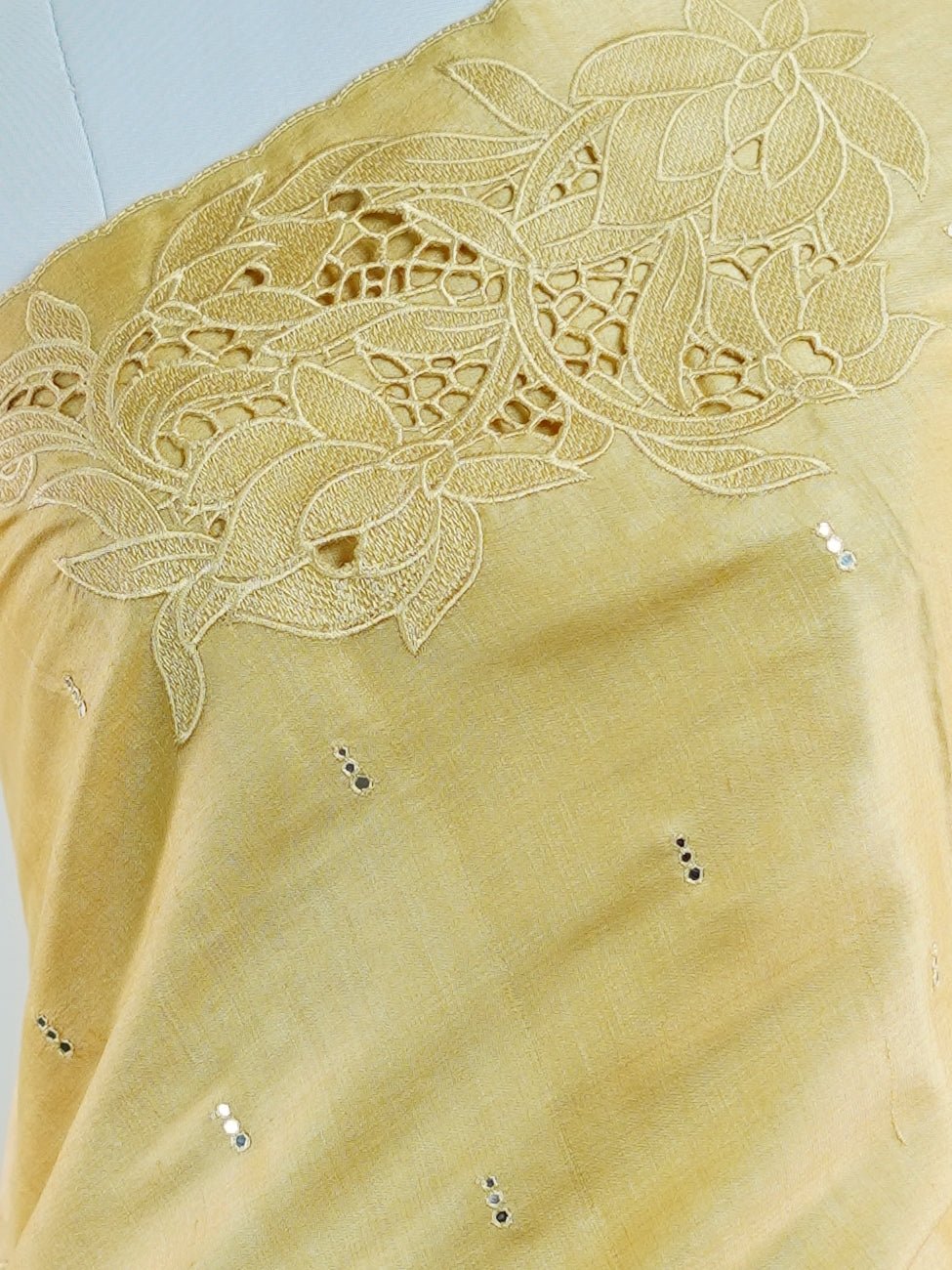 Tussars Yellow 100% Pure Tussar - Manoranjitham Weaves - Handloom Store
