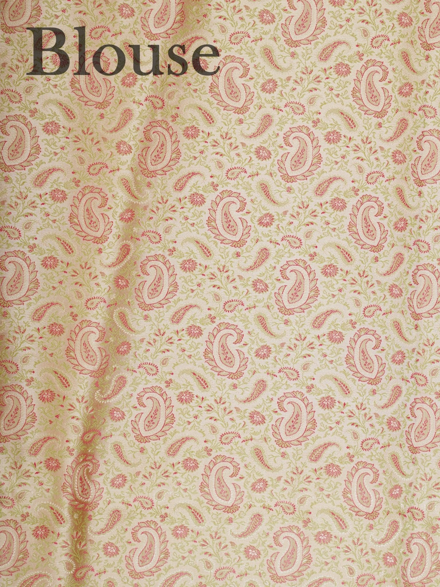 Katan Beige Semi Mushru - Manoranjitham Weaves - Handloom Store