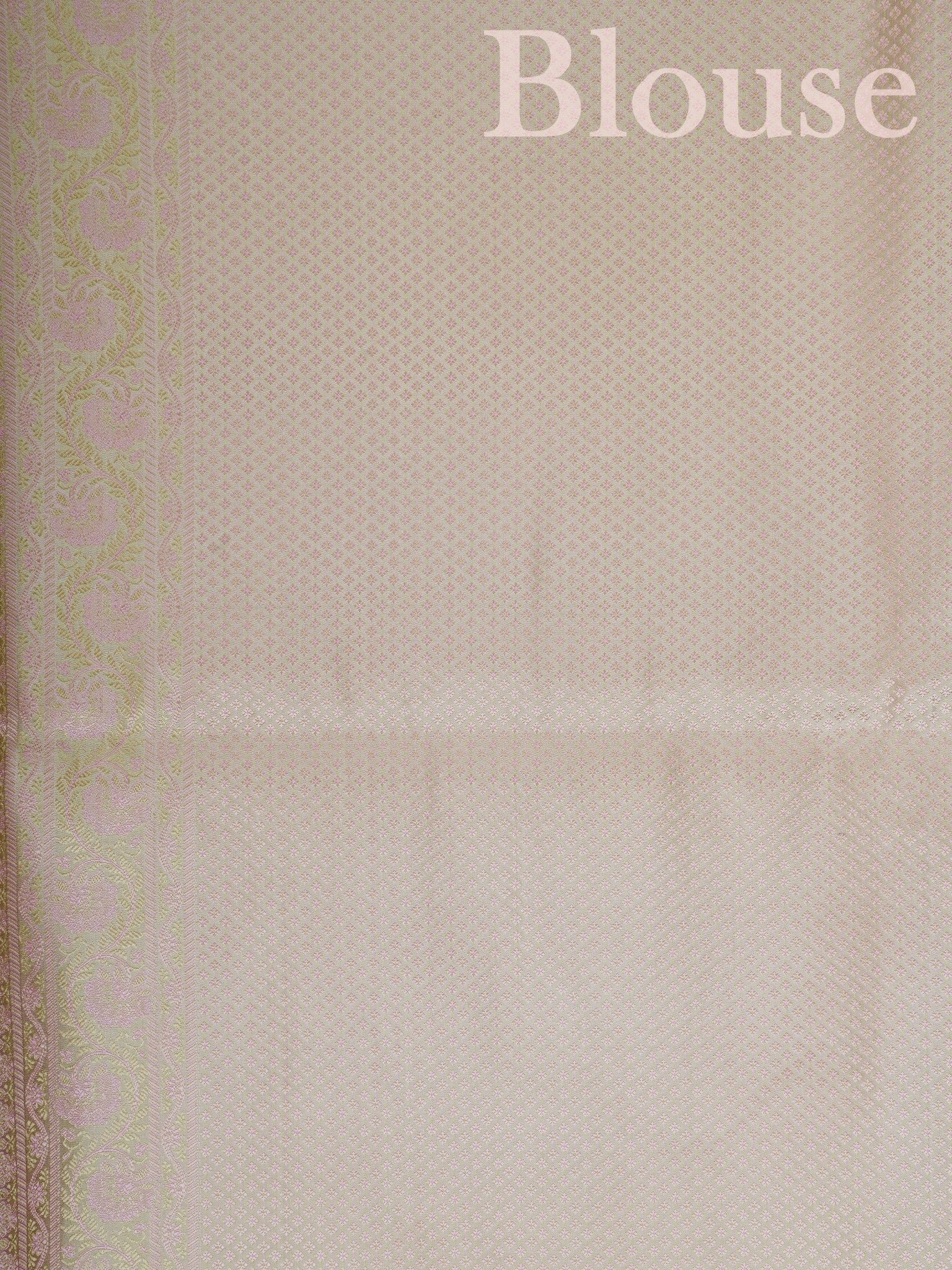 Katan Pista Green Semi Mushru - Manoranjitham Weaves - Handloom Store