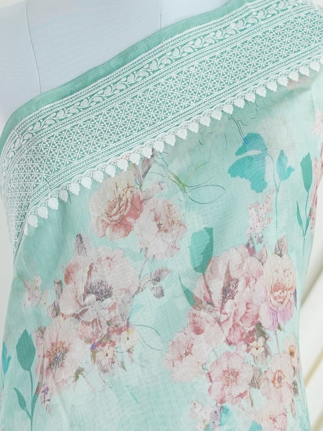 Tussars Green Semi Tussar - Manoranjitham Weaves - Handloom Store