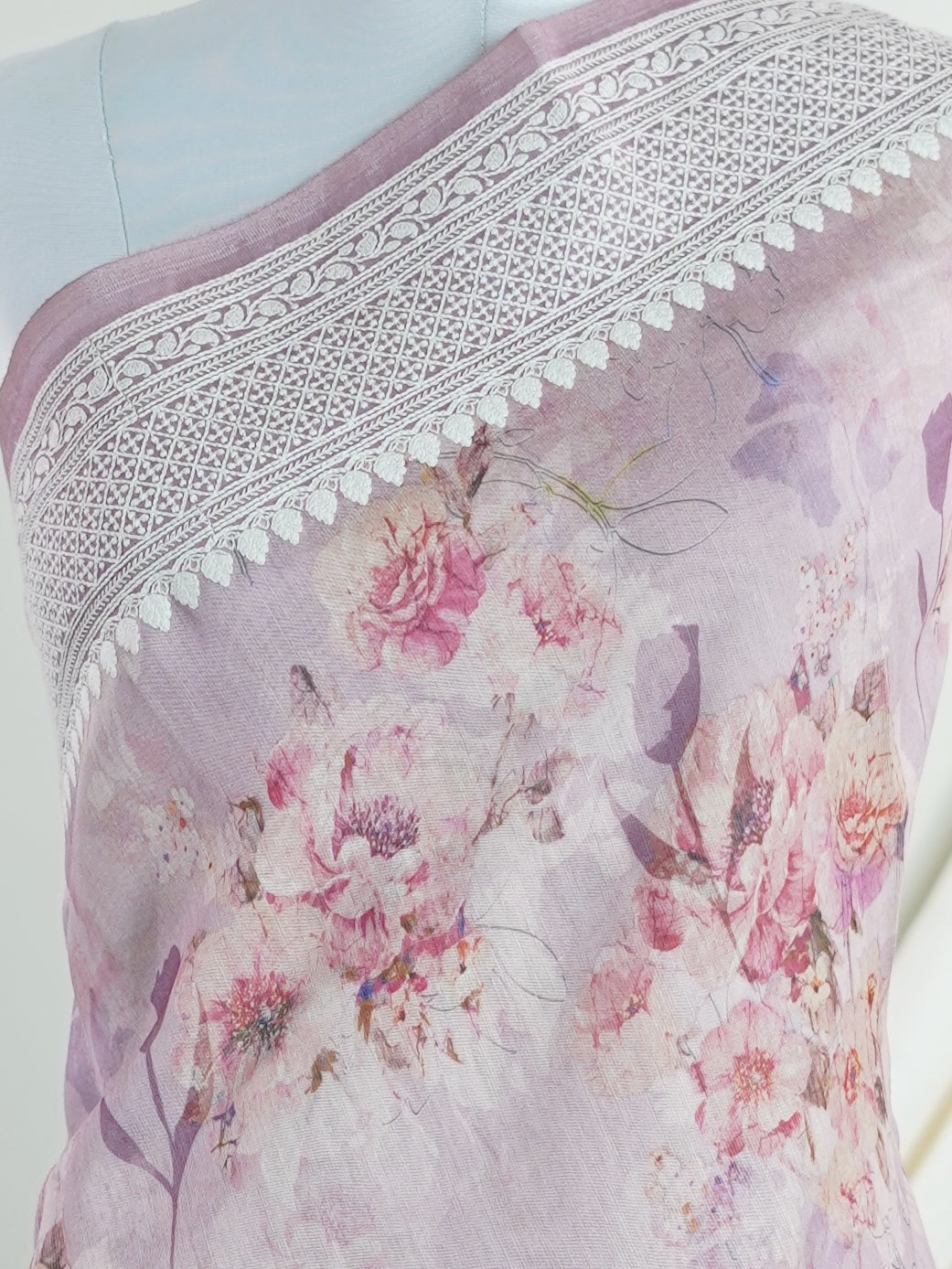 Tussars Purple Semi Tussar - Manoranjitham Weaves - Handloom Store