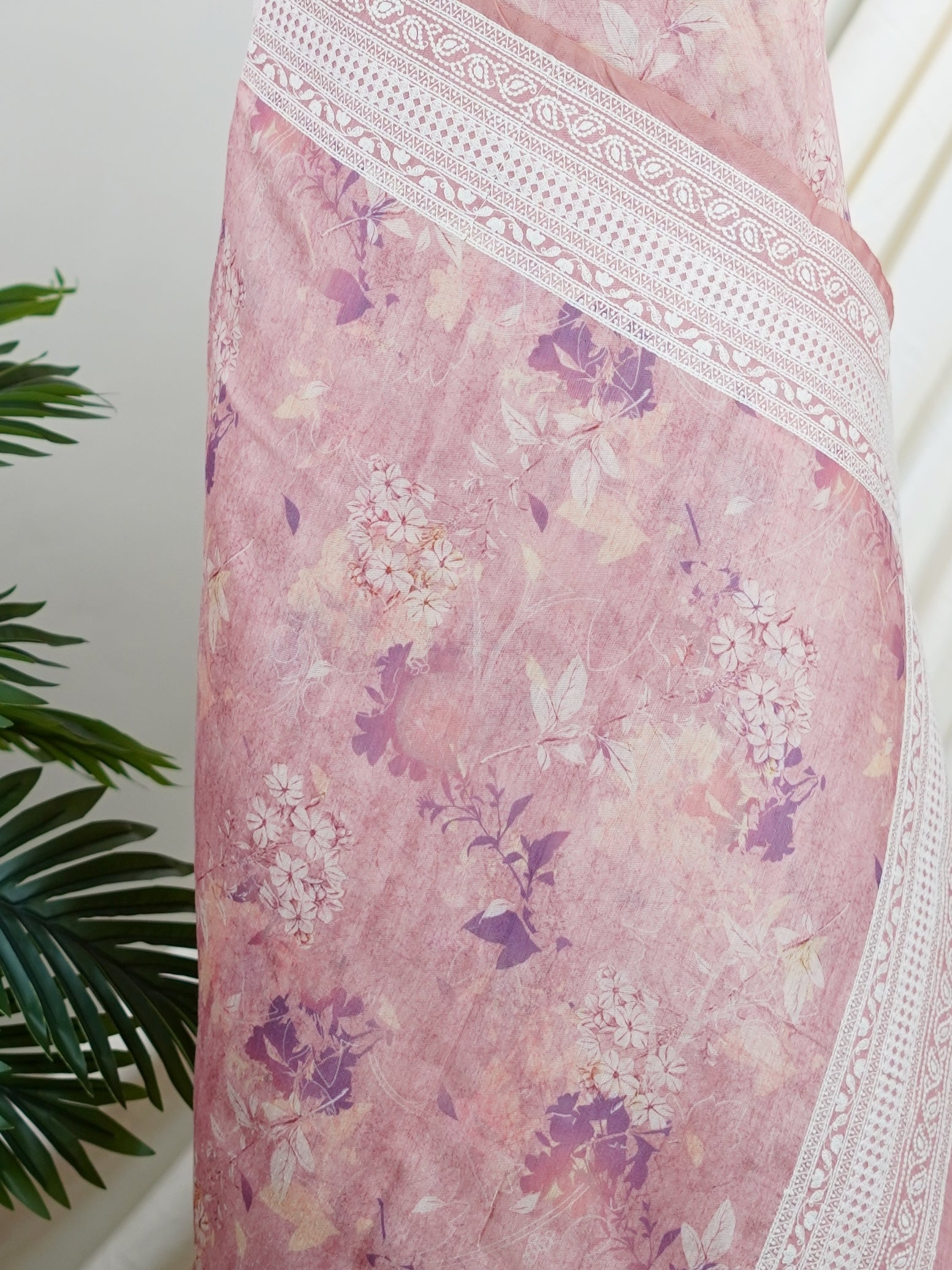 Tussars Orange Semi Tussar - Manoranjitham Weaves - Handloom Store