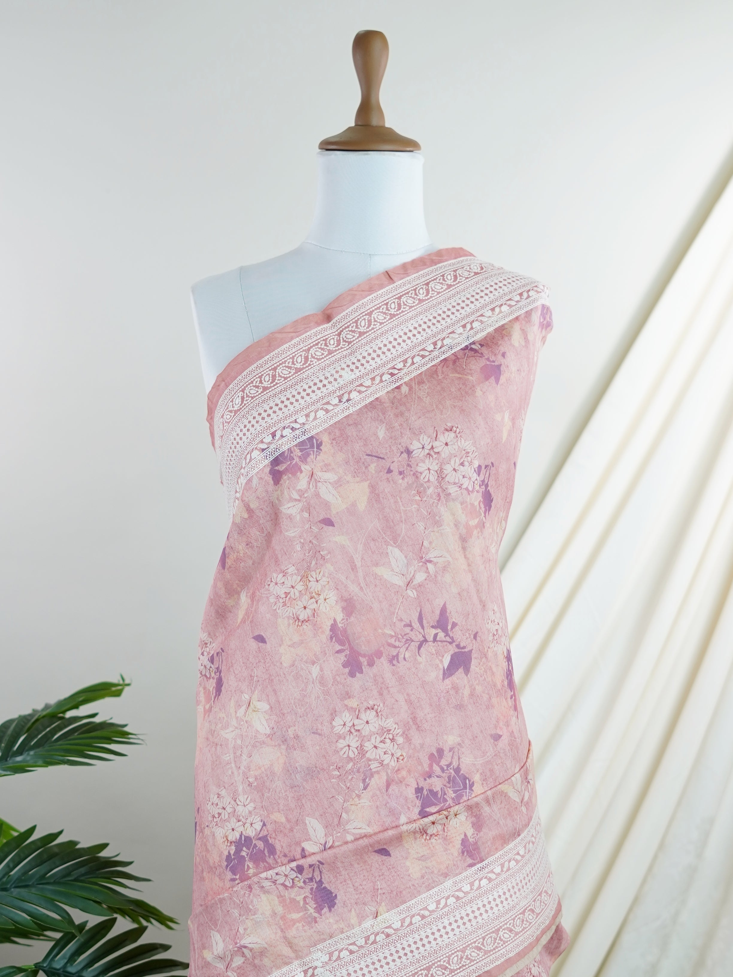 Tussars Orange Semi Tussar - Manoranjitham Weaves - Handloom Store