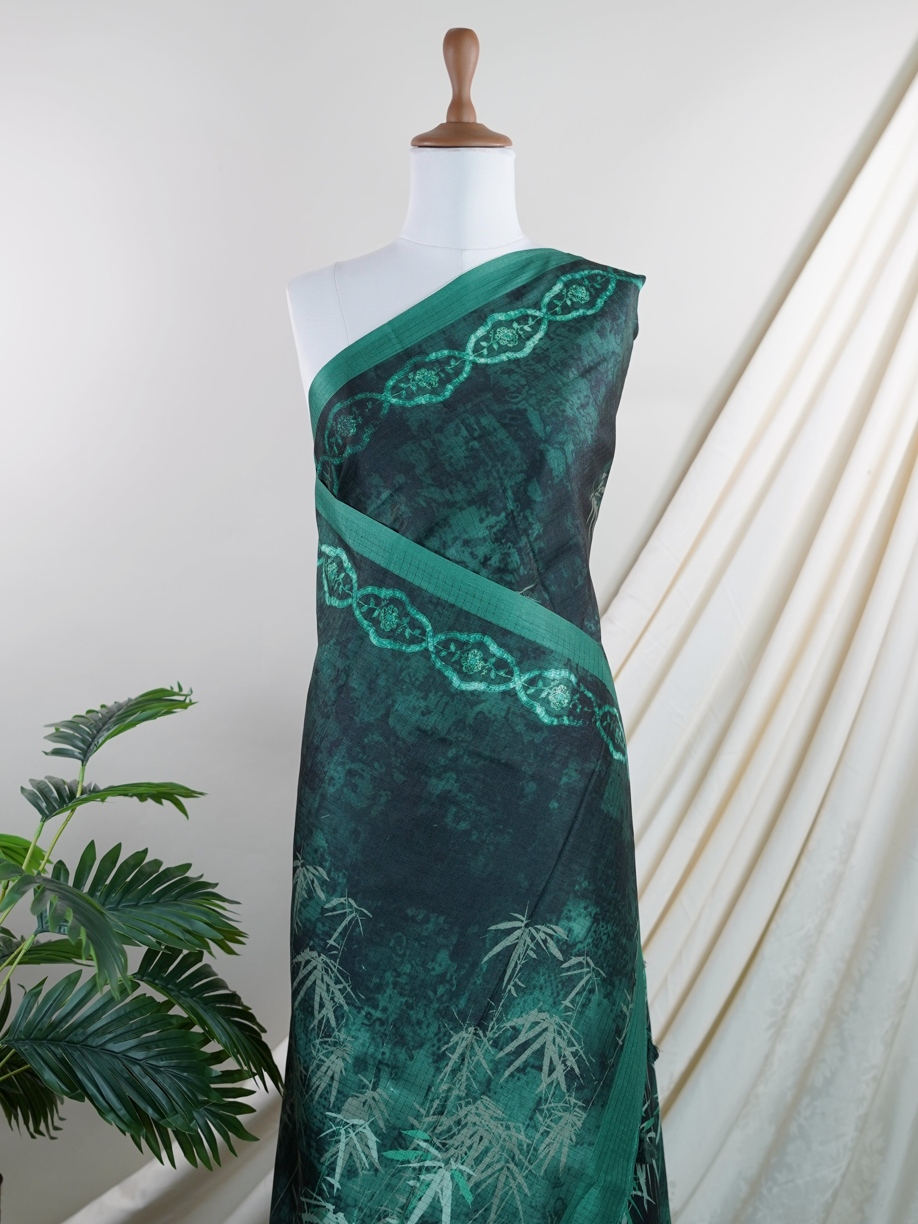 Tussars Green  Semi Tussar - Manoranjitham Weaves - Handloom Store