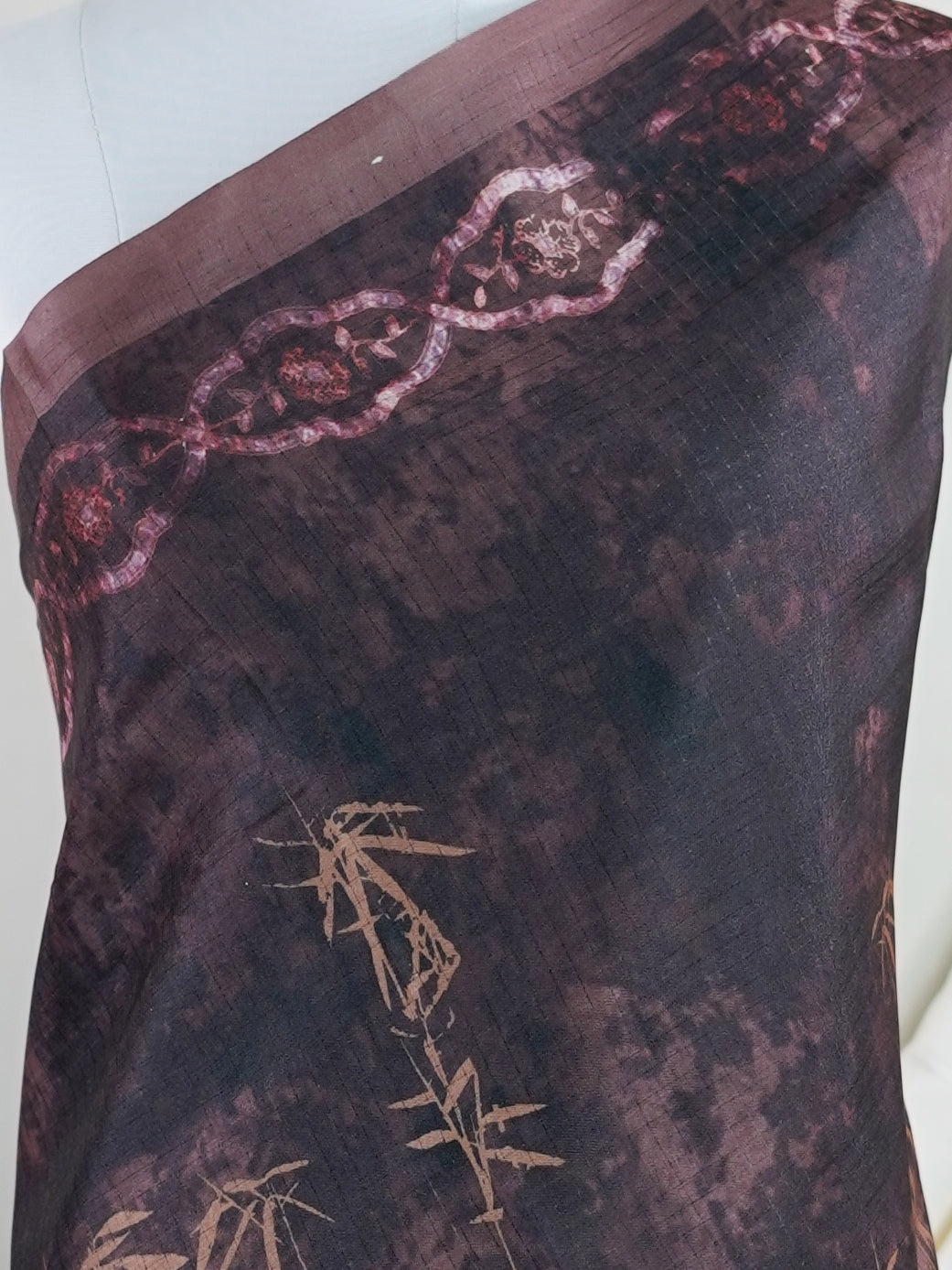 Tussars Brown  Semi Tussar - Manoranjitham Weaves - Handloom Store