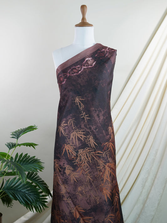 Tussars Brown  Semi Tussar - Manoranjitham Weaves - Handloom Store