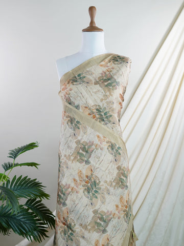 Tussars Shades of green and olive blend seamlessly over soft semi tussar silk.br
Digitally printed patterns bring a modern touch to this Varanasi weave.br
Lightweight, lustrous, and ideal for effortless day-to-evening transitions.br
#SemiTussarSaree #DigitalPrintElegance #VaranasiCraftsmanship Chandrika - Semi Silk Saree | Digital Print - Manoranjitham Weaves - Handloom Store