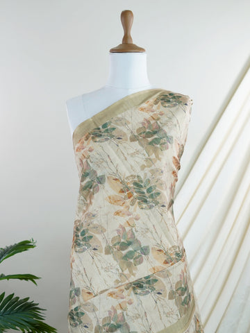 Tussars Shades of green and olive blend seamlessly over soft semi tussar silk.br
Digitally printed patterns bring a modern touch to this Varanasi weave.br
Lightweight, lustrous, and ideal for effortless day-to-evening transitions.br
#SemiTussarSaree #DigitalPrintElegance #VaranasiCraftsmanship Chandrika - Semi Silk Saree | Digital Print - Manoranjitham Weaves - Handloom Store