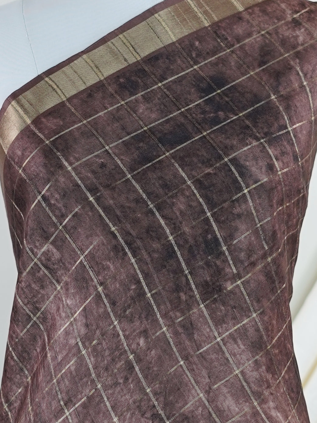 Tussars Brown  Semi Tussar - Manoranjitham Weaves - Handloom Store