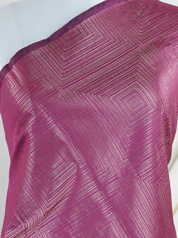 Tussars A charming pink semi tussar saree featuring bold gold geometric patterns.br
Woven in Varanasi, it blends tradition with a contemporary twist and a soft sheen.br
Perfect for artful gatherings, modern festivities, or standout daywear.br
#SemiTussarStyle #GeometricElegance #VaranasiWeaves Sundari - Semi Silk Saree | Nan Zari Work | Handwoven - Manoranjitham Weaves - Handloom Store