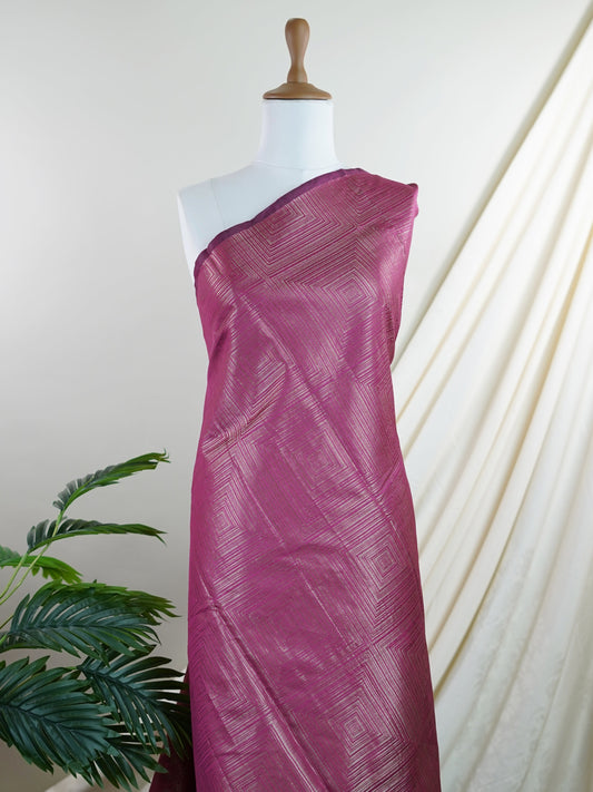 Tussars Pink Semi Tussar - Manoranjitham Weaves - Handloom Store