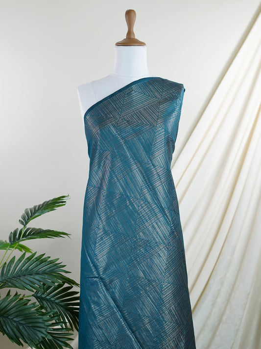 Tussars Green Semi Tussar - Manoranjitham Weaves - Handloom Store