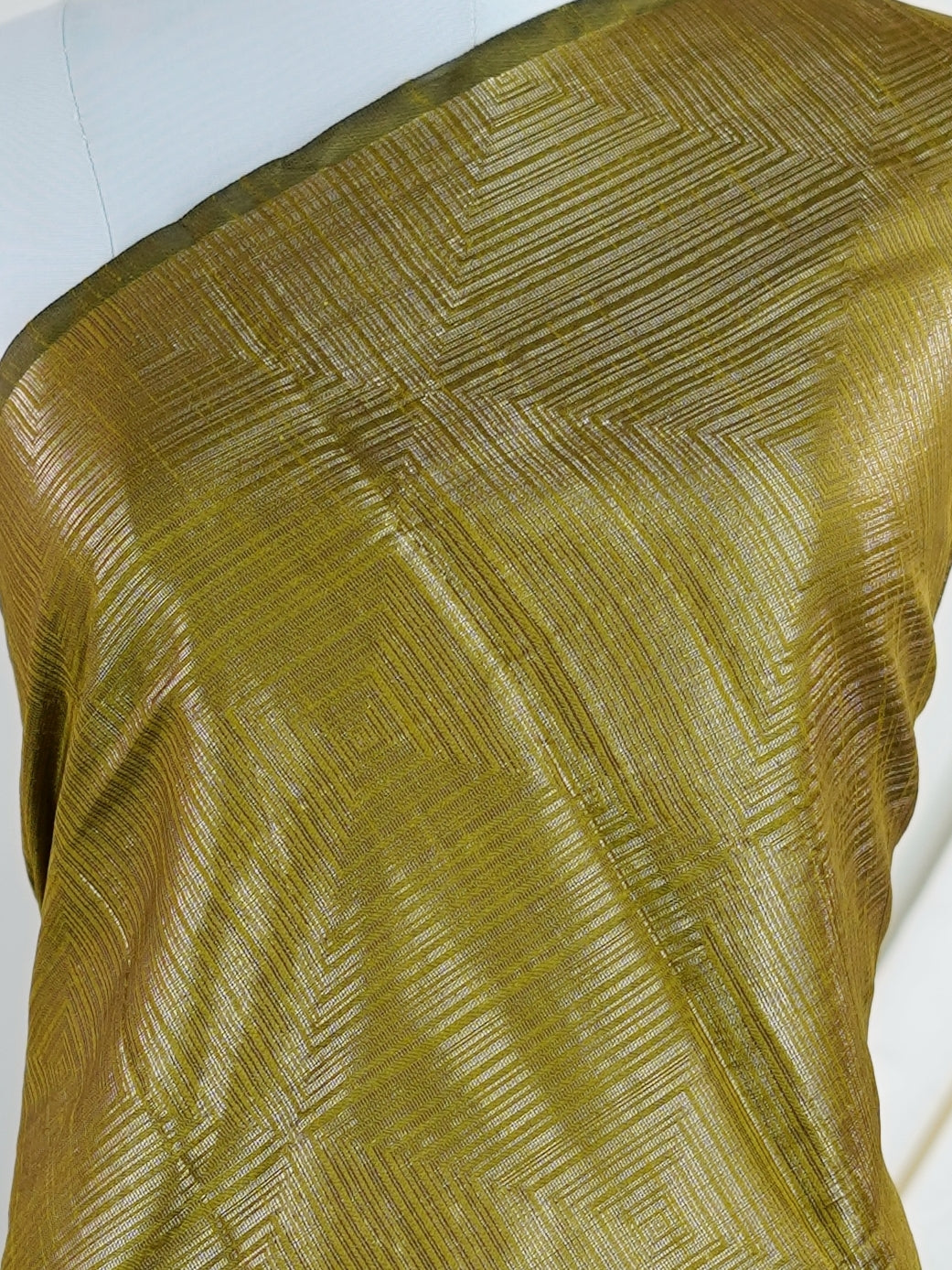 Tussars Olive Green  Semi Tussar - Manoranjitham Weaves - Handloom Store