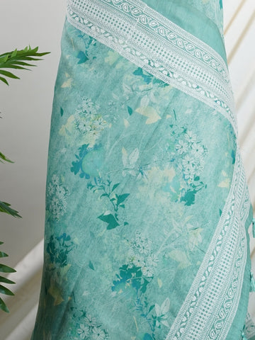 Semi Silk  Fancy Banaras - Manoranjitham Weaves - Handloom Store