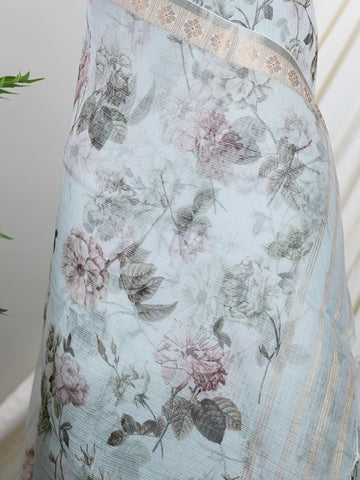 Kota A masterpiece from Maharashtra, this Kota saree in Grey is a tribute to India's rich handloom legacy. The nan weaving and Handwork motifs make it a perfect choice for brides and celebrations. Every thread speaks of elegance, tradition, and the skilled hands that bring this saree to life. Gaud Saranga - Grey Handloom Pure Silk Saree | Handwoven | Buttas - Manoranjitham Weaves - Handloom Store