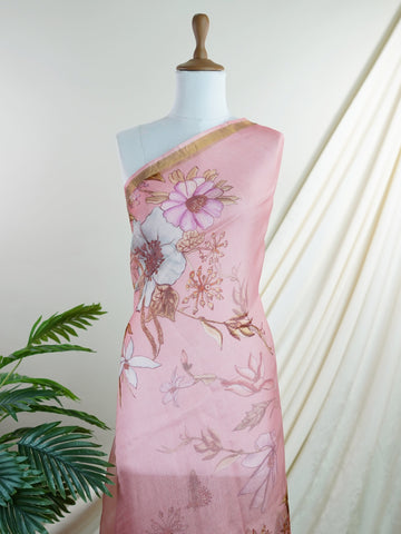 Kota Handwoven by skilled artisans of Maharashtra, this Kota saree in Pink blends traditional elegance with intricate nan zari work. A truly stunning drape for special occasions. The interplay of colors and craftsmanship makes it a treasured piece for every saree connoisseur. Sohinia - Pink Handloom Pure Silk Saree - Manoranjitham Weaves - Handloom Store