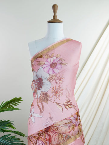 Kota Handwoven by skilled artisans of Maharashtra, this Kota saree in Pink blends traditional elegance with intricate nan zari work. A truly stunning drape for special occasions. The interplay of colors and craftsmanship makes it a treasured piece for every saree connoisseur. Sohinia - Pink Handloom Pure Silk Saree - Manoranjitham Weaves - Handloom Store