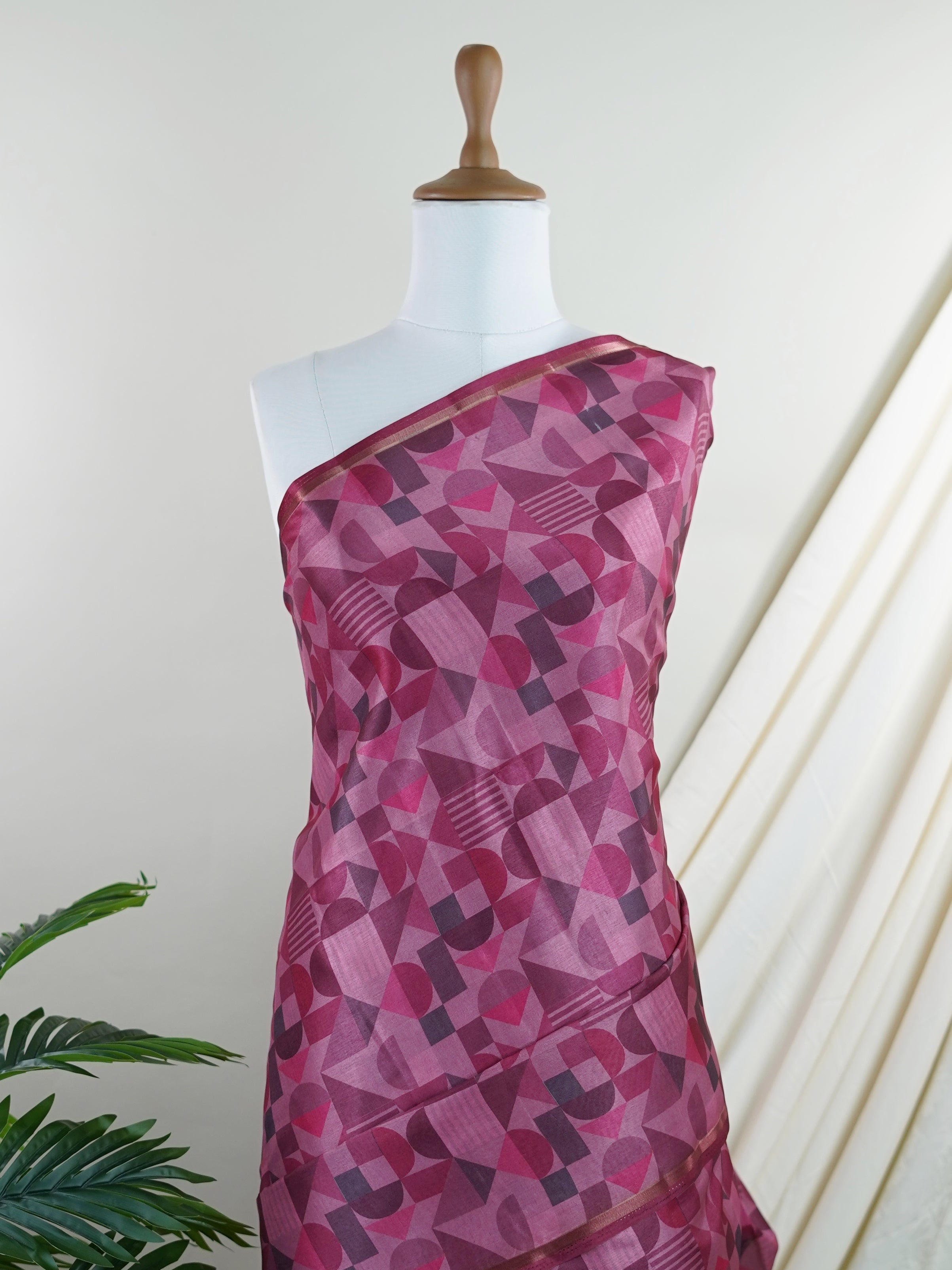 Katan Cream Semi Silk - Manoranjitham Weaves - Handloom Store