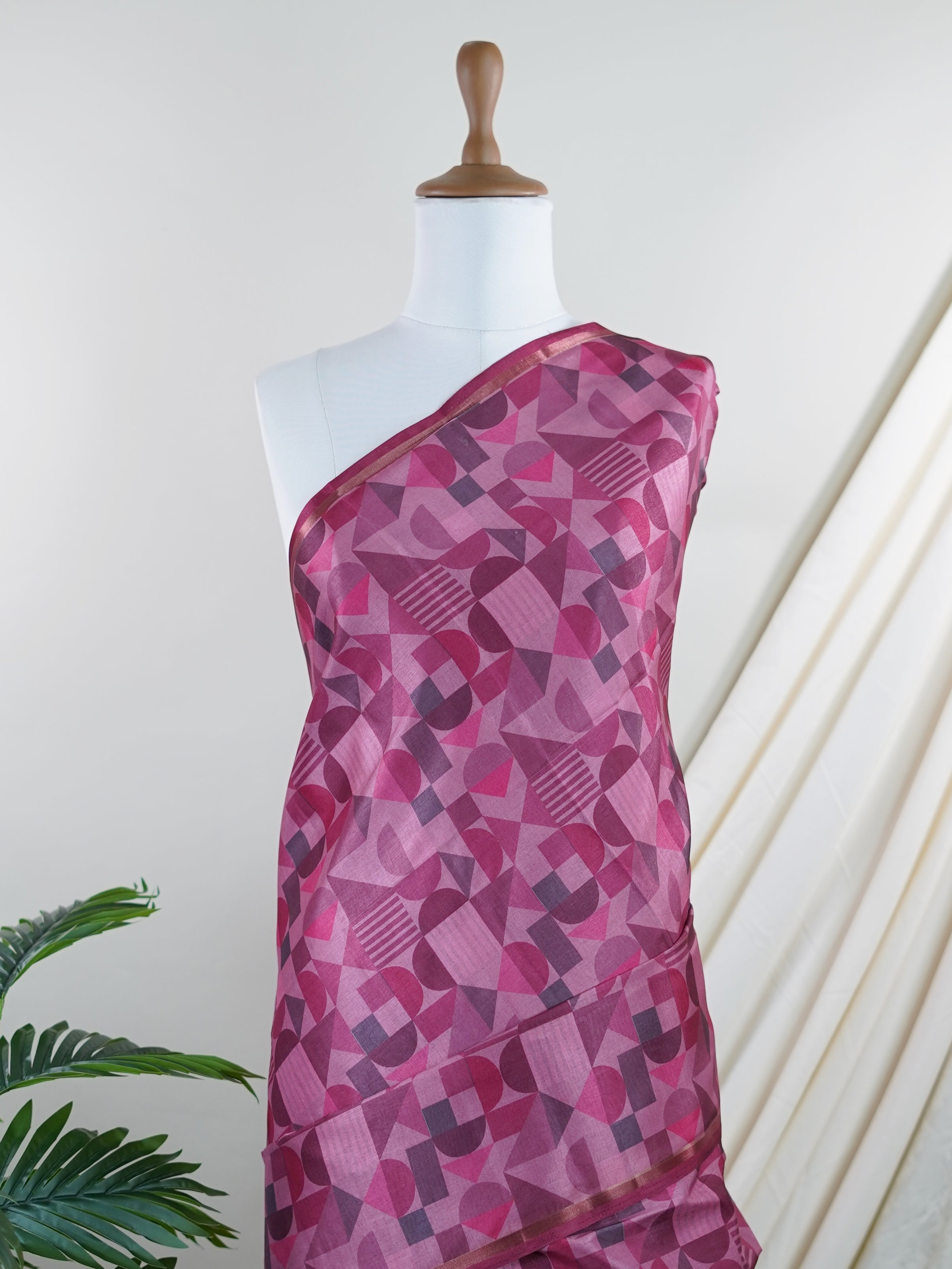 Katan Cream Semi Silk - Manoranjitham Weaves - Handloom Store