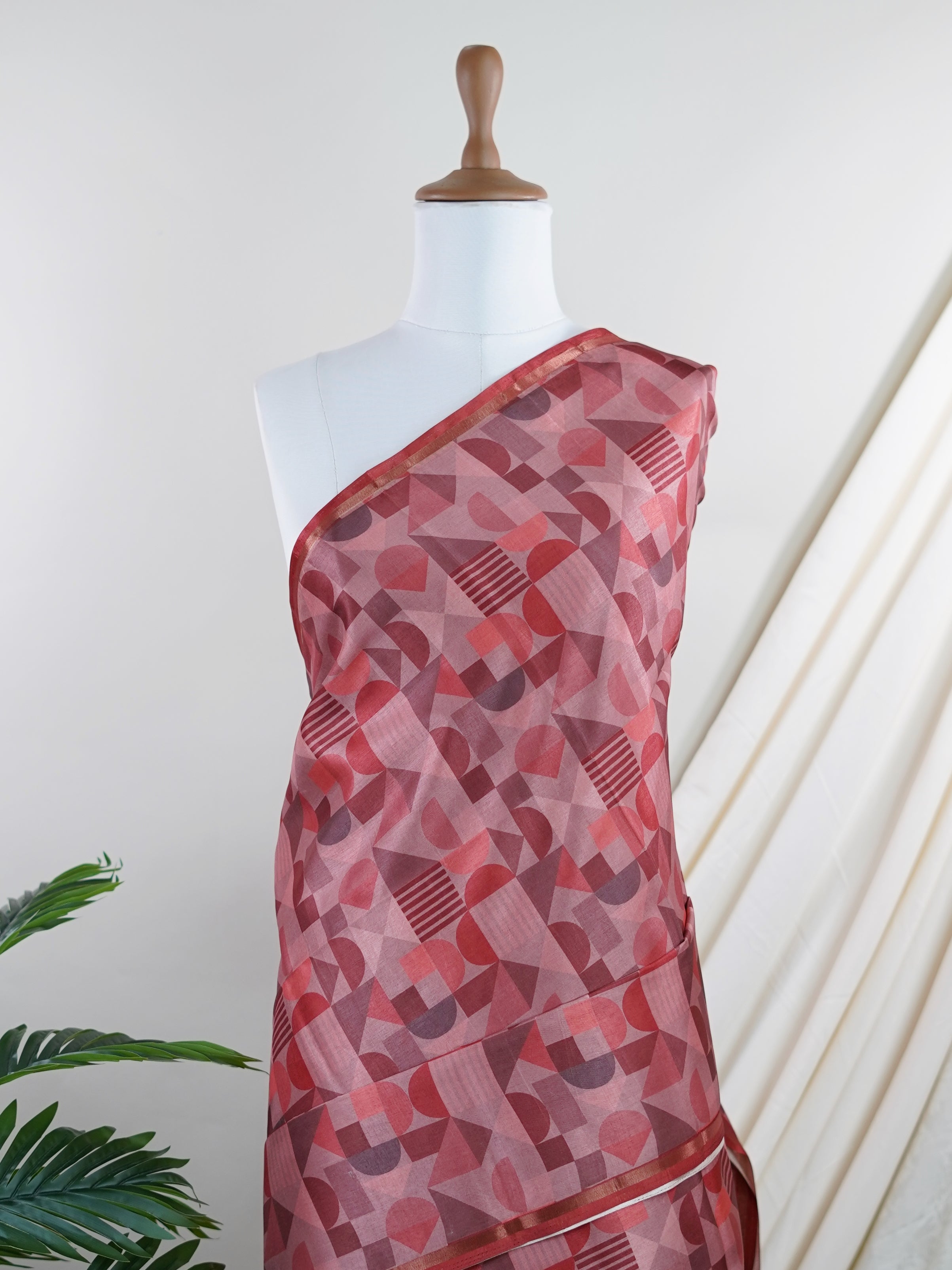 Katan Cream Semi Silk - Manoranjitham Weaves - Handloom Store