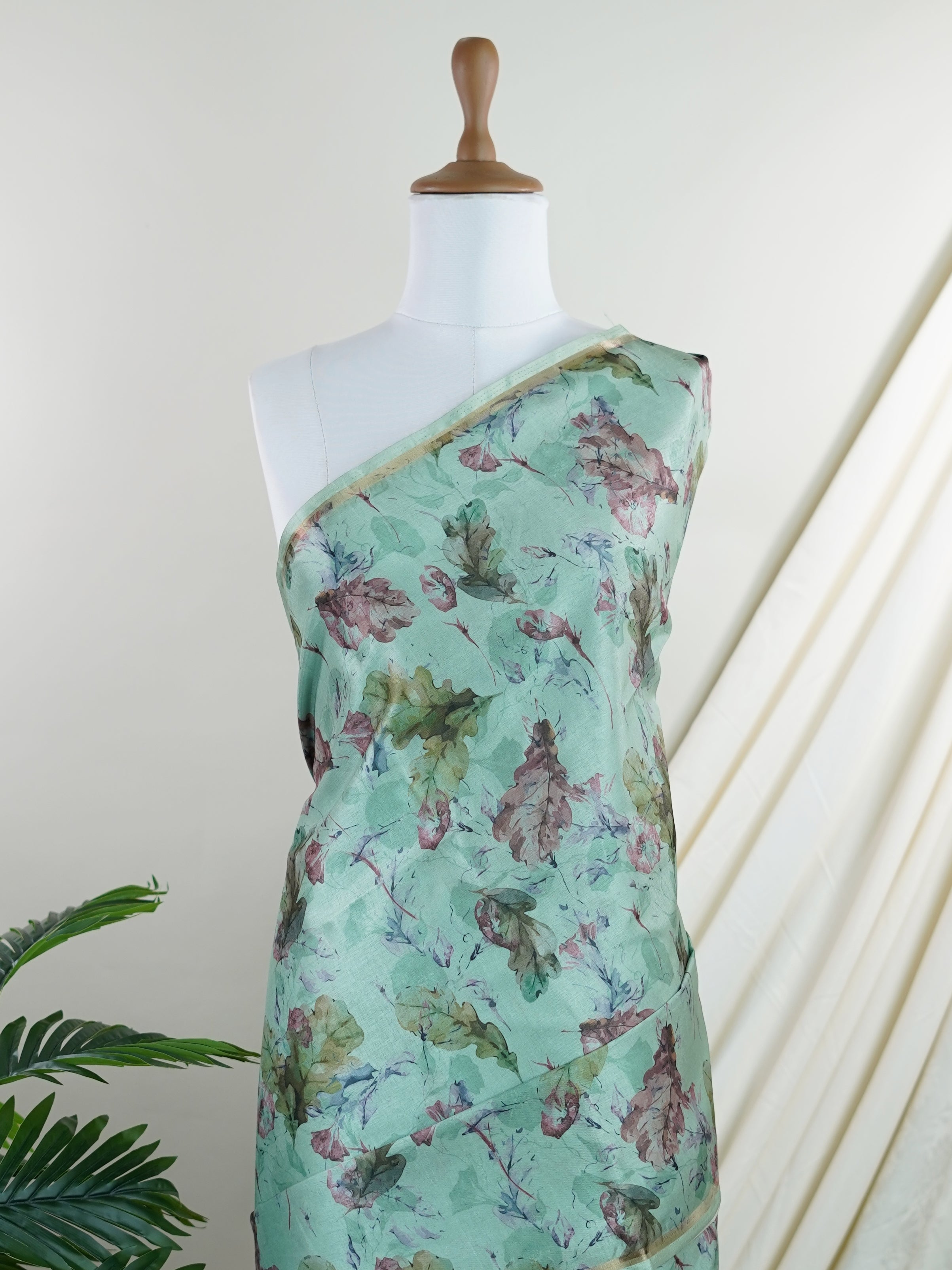 Katan Cream Semi Silk - Manoranjitham Weaves - Handloom Store