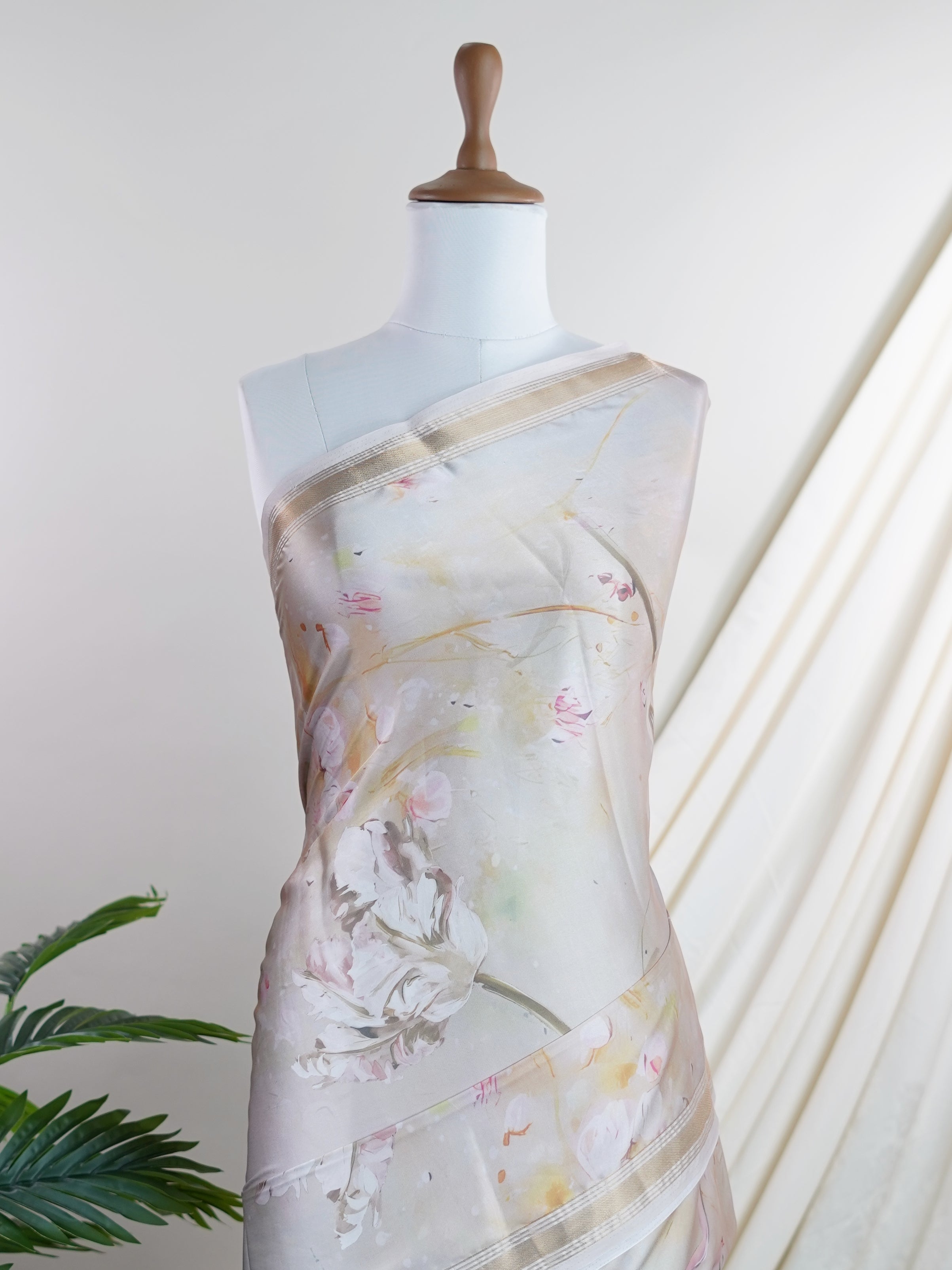 Mushru Grey  Semi Mushru - Manoranjitham Weaves - Handloom Store