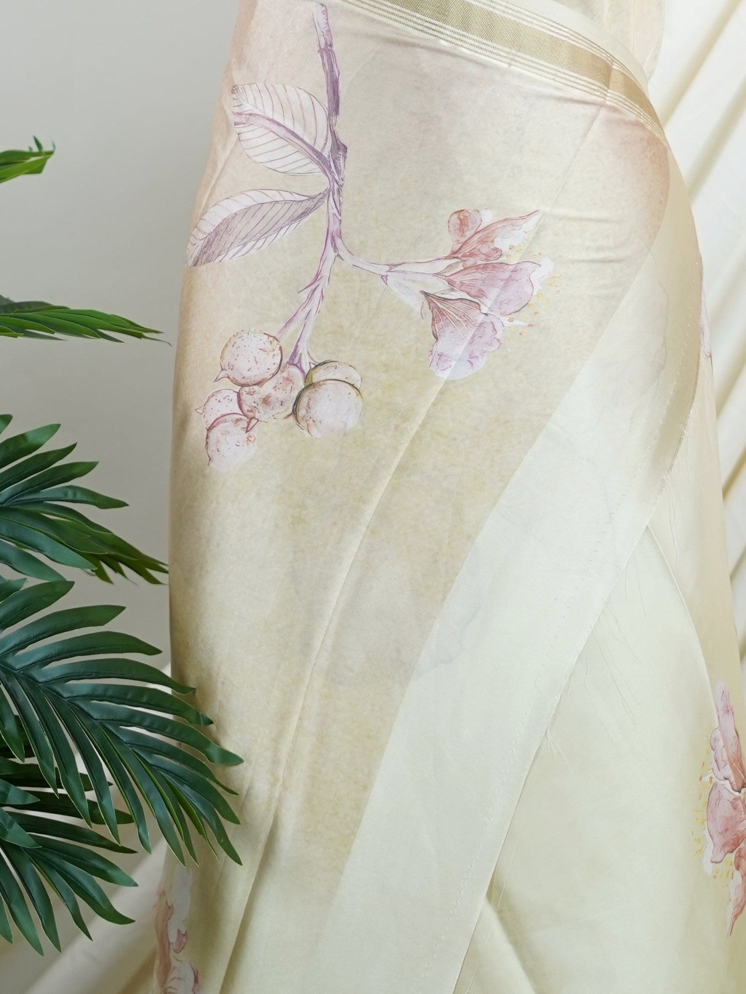 Mushru Light Green Semi Mushru - Manoranjitham Weaves - Handloom Store