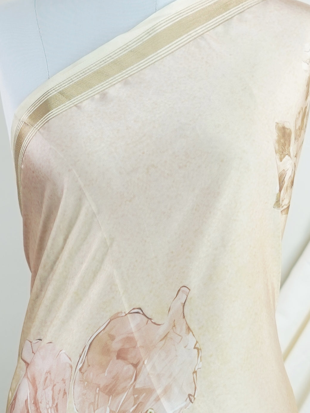 Mushru Light Green Semi Mushru - Manoranjitham Weaves - Handloom Store