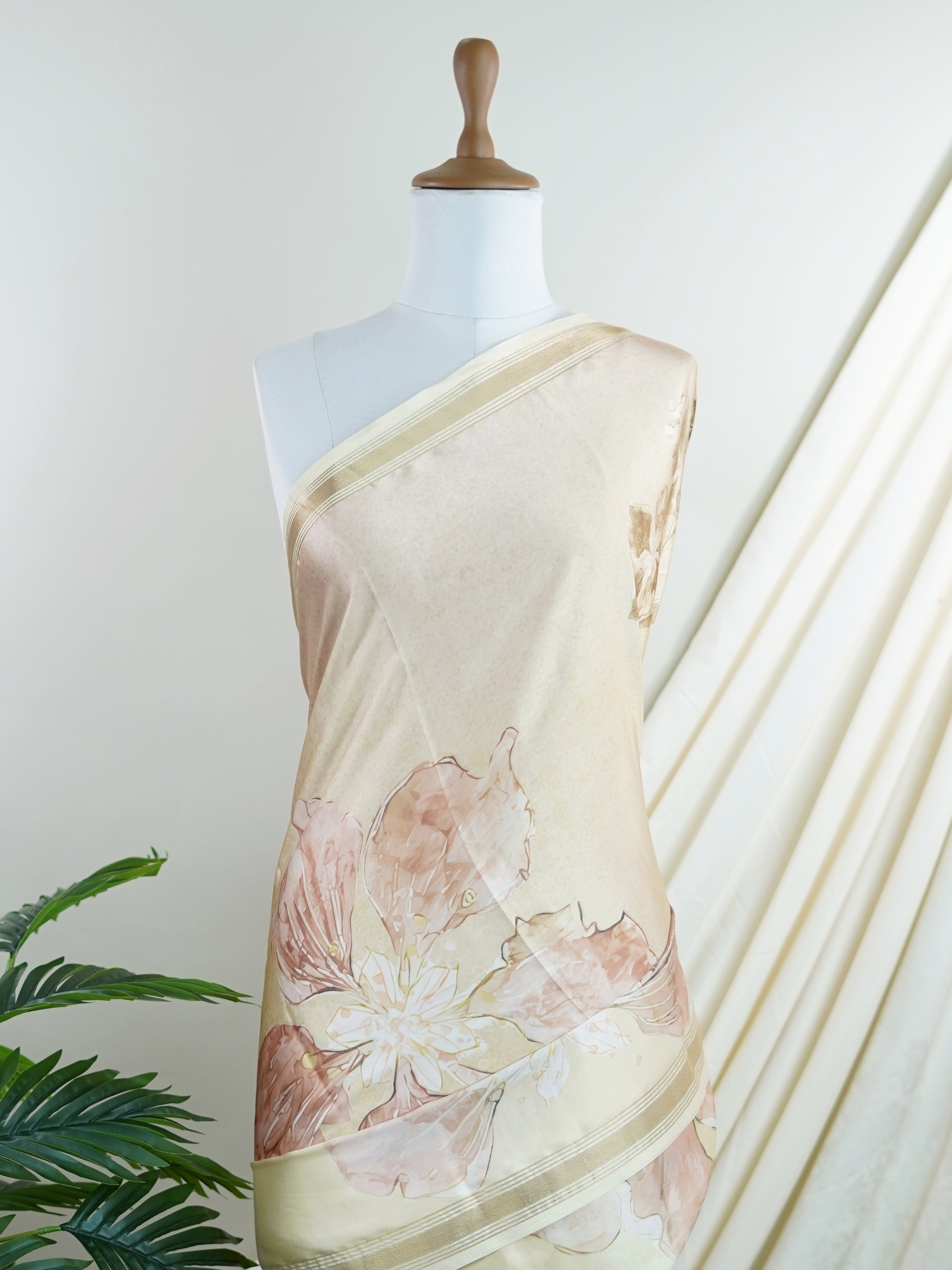 Mushru Light Green Semi Mushru - Manoranjitham Weaves - Handloom Store