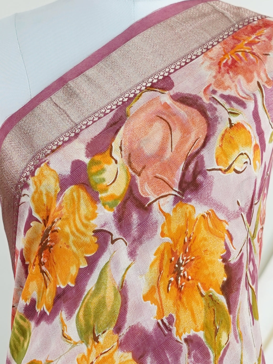 Mushru Purple Silk Cotton  - Manoranjitham Weaves - Handloom Store