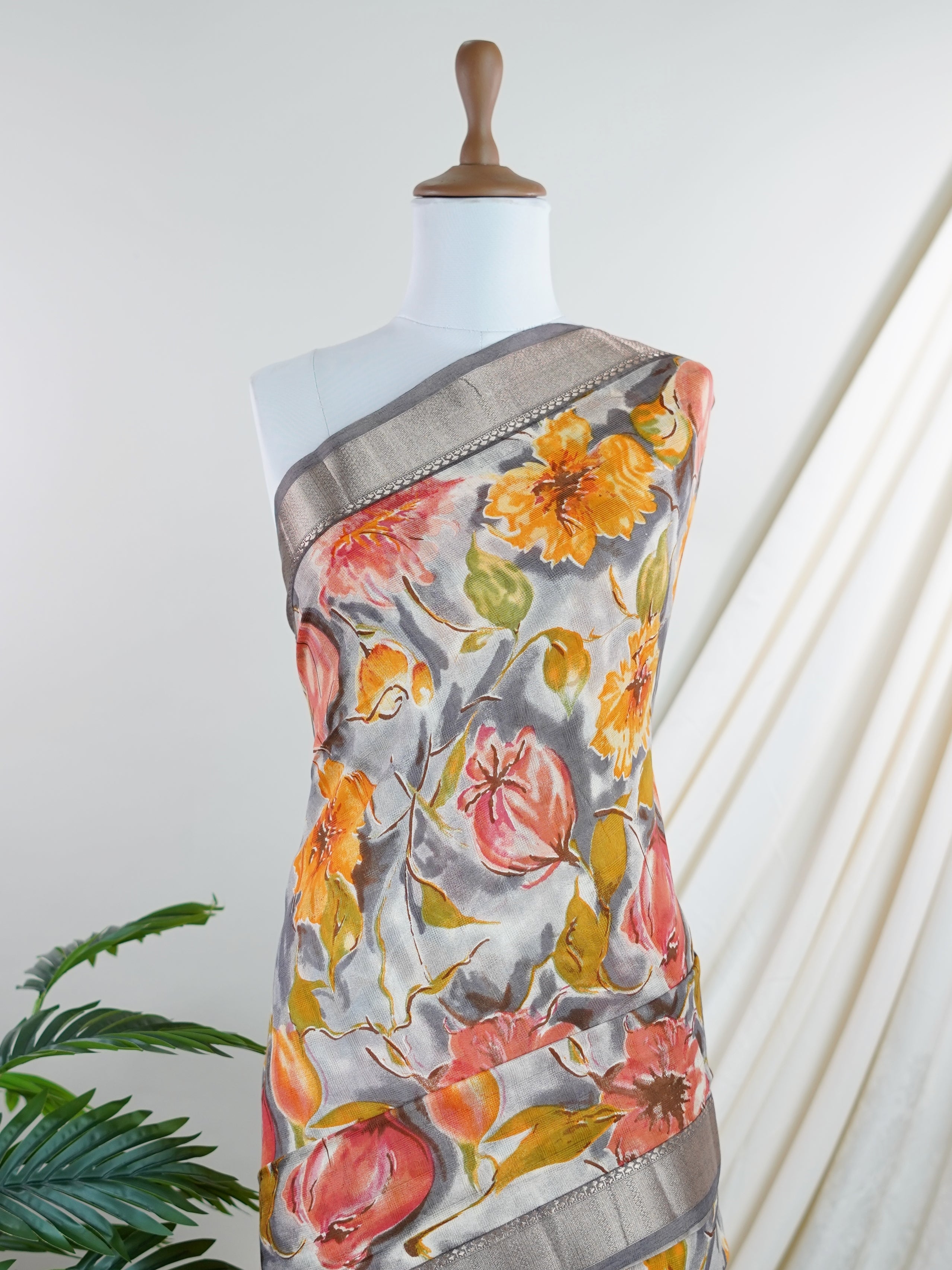 Mushru Pink Silk Cotton  - Manoranjitham Weaves - Handloom Store