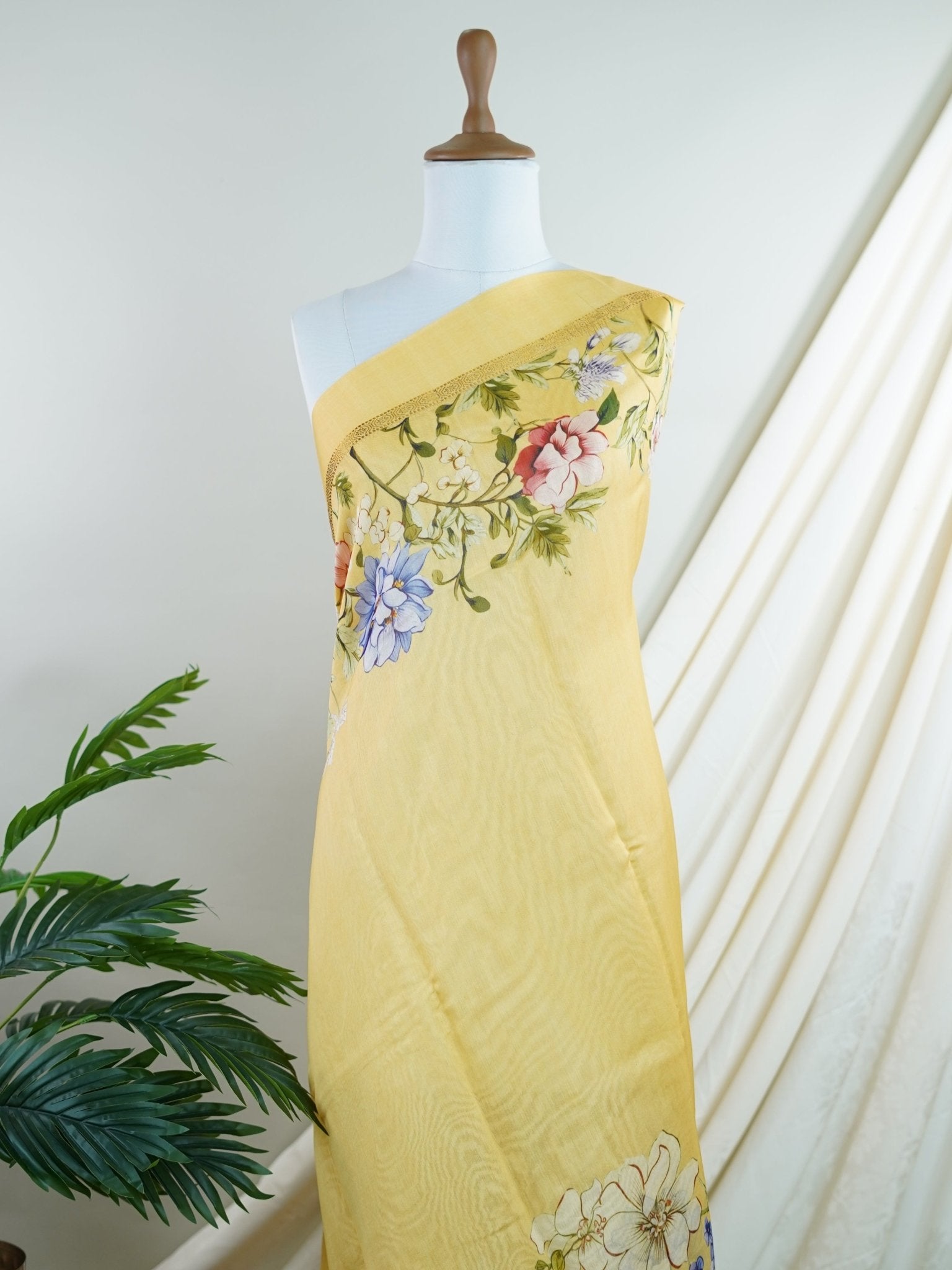 Cotton Yellow Silk Cotton - Manoranjitham Weaves - Handloom Store