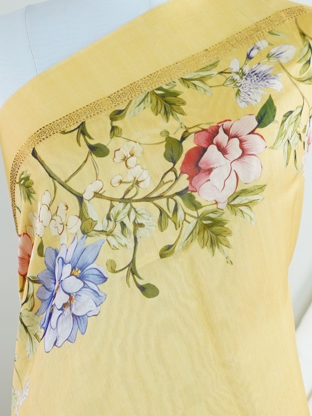 Cotton Yellow Silk Cotton - Manoranjitham Weaves - Handloom Store