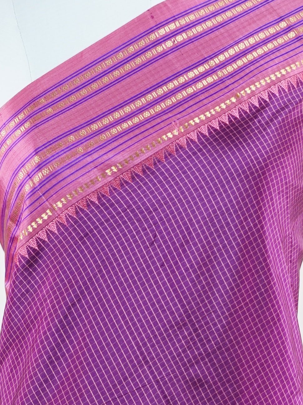 Narayanpet Violet 100% Pure Silk  - Manoranjitham Weaves - Handloom Store