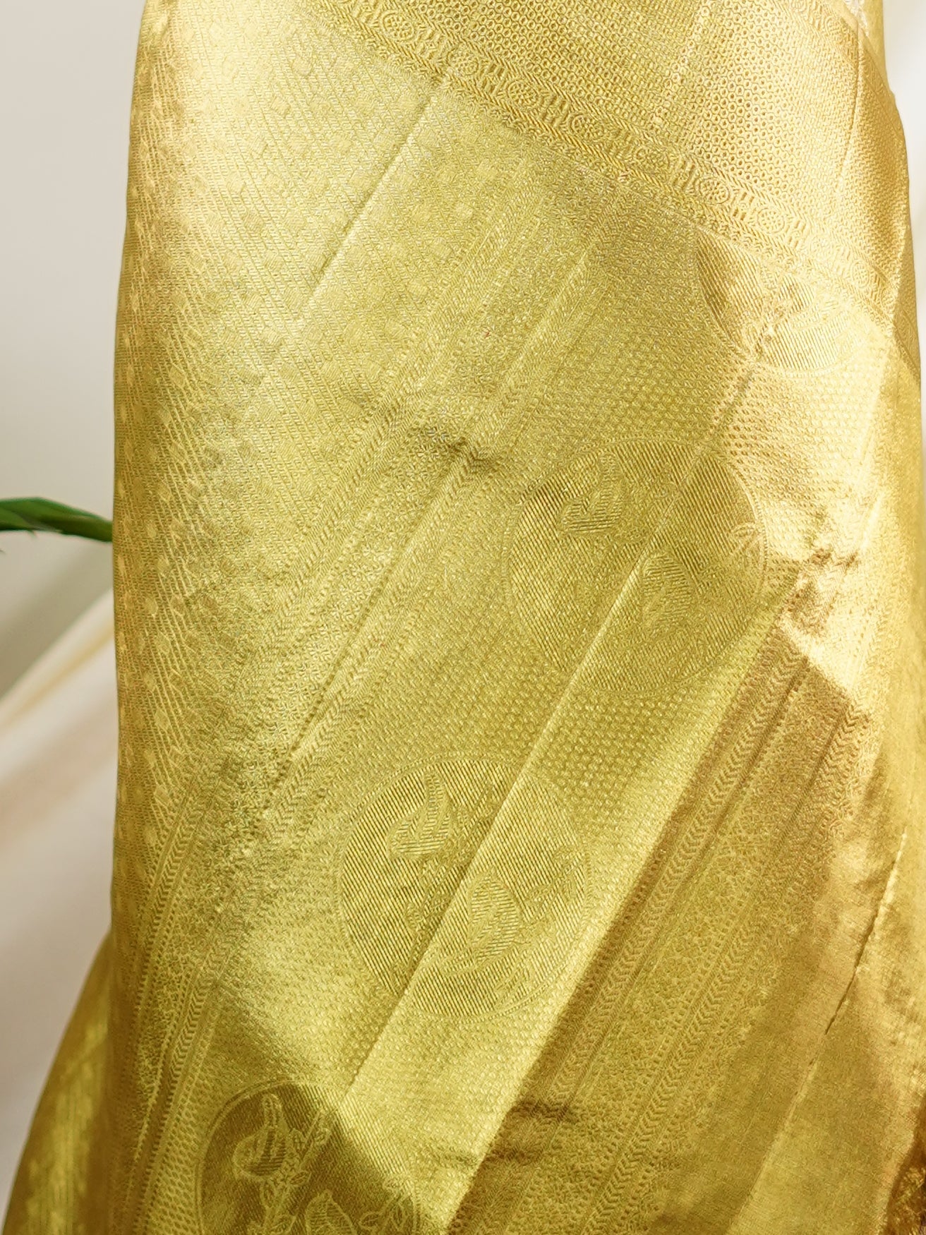 Kanchipuram Silk Yellow  100% Pure Silk  - Manoranjitham Weaves - Handloom Store