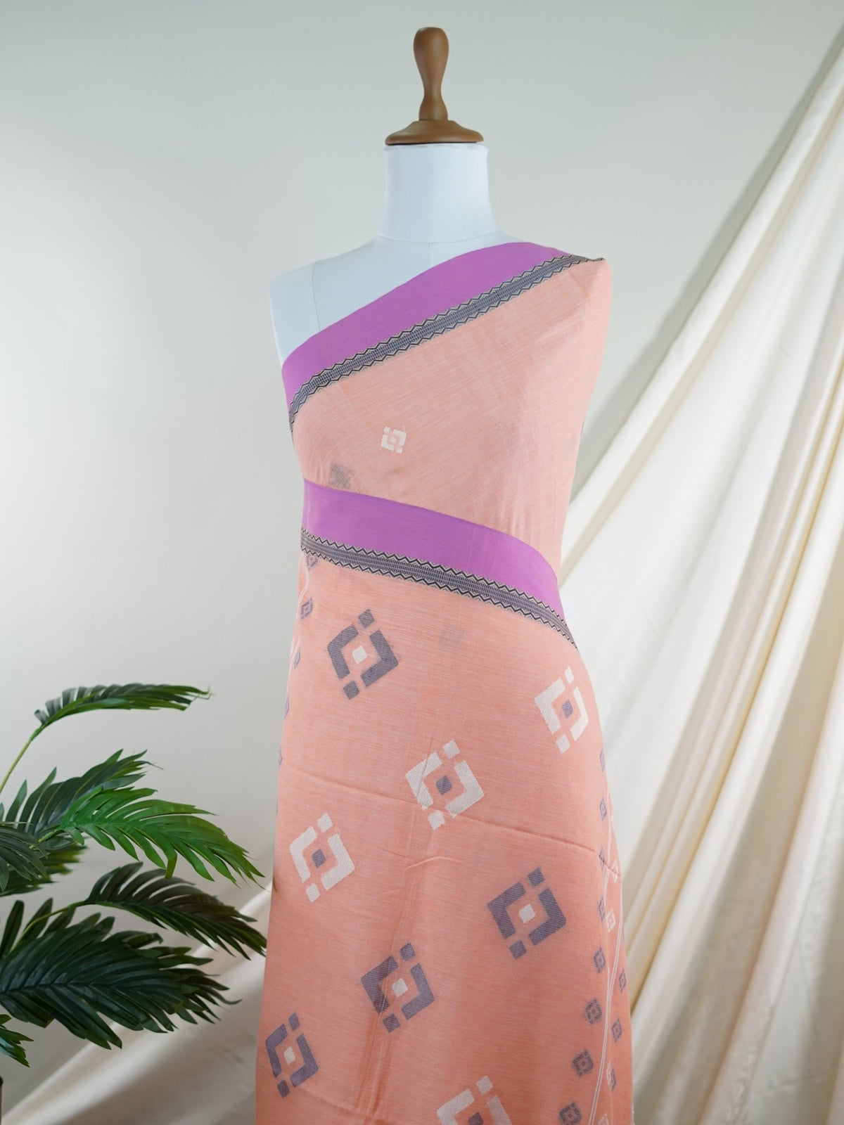 Cotton Pink 100% Pure Cotton - Manoranjitham Weaves - Handloom Store