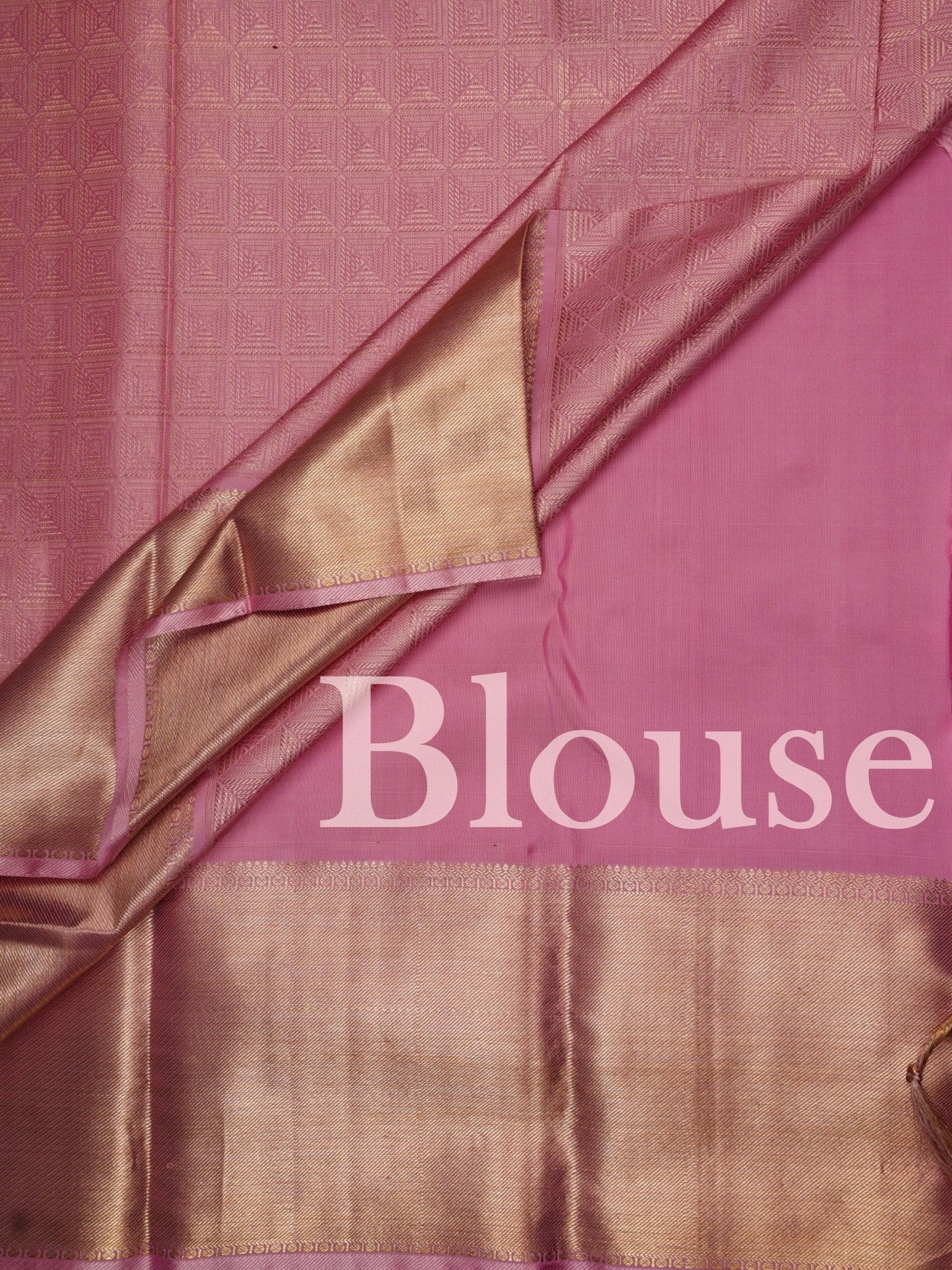 Kanchipuram Silk Baby Pink 100% Pure Silk  - Manoranjitham Weaves - Handloom Store