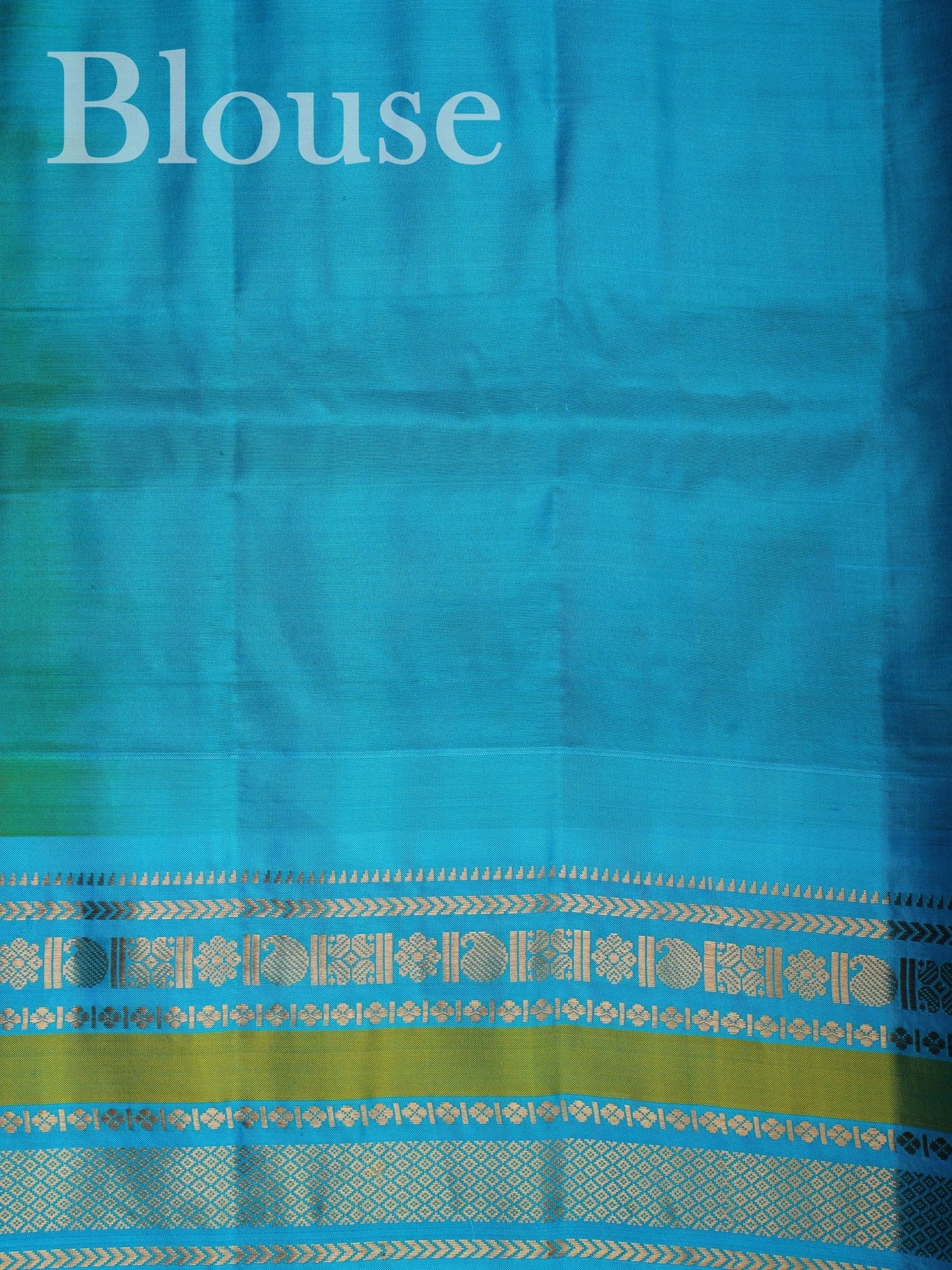 Gadwal Silk Green 100% Pure Silk  - Manoranjitham Weaves - Handloom Store