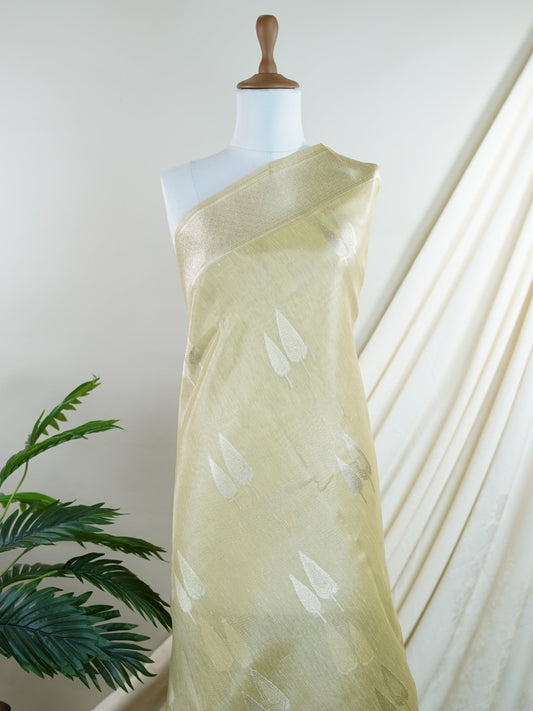 tissue Olive Green Semi Tissue - Manoranjitham Weaves - Handloom Store