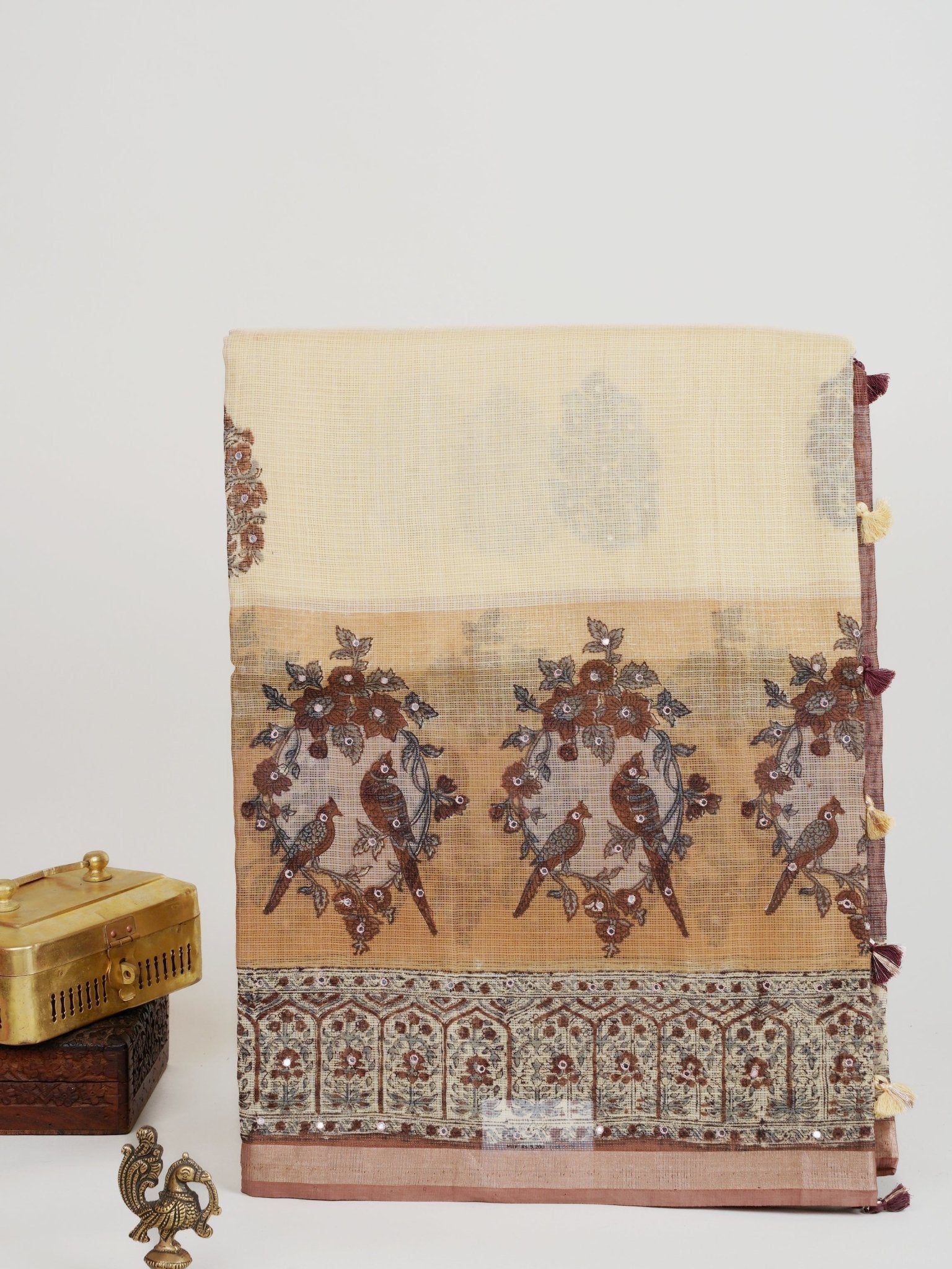 Kota Cream Kota - Manoranjitham Weaves - Handloom Store