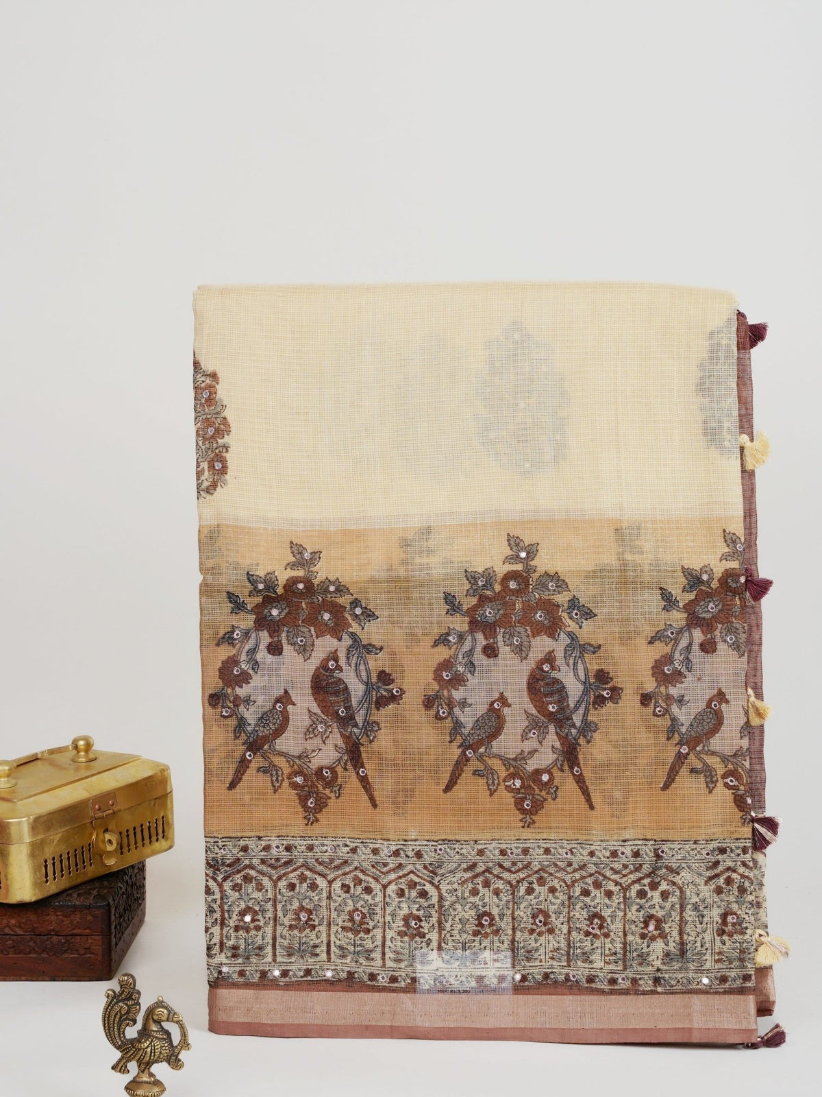 Kota Cream Kota - Manoranjitham Weaves - Handloom Store