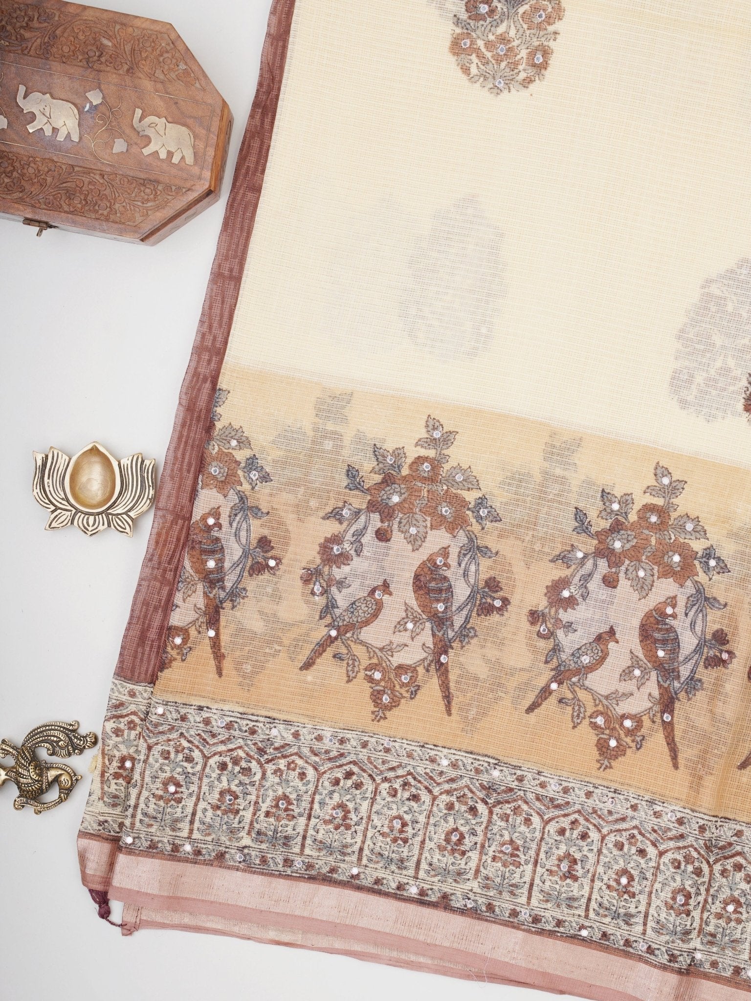 Kota Cream Kota - Manoranjitham Weaves - Handloom Store