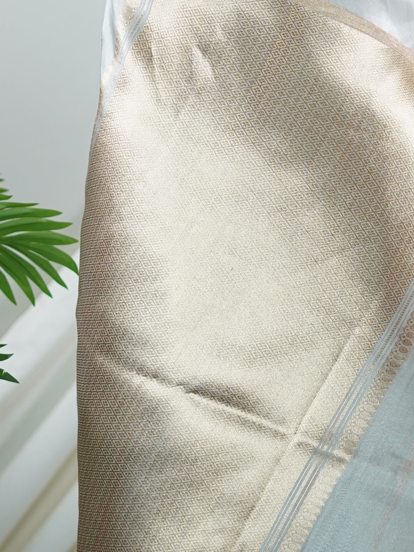 Tissue Silver 100% Pure Tissue - Manoranjitham Weaves - Handloom Store