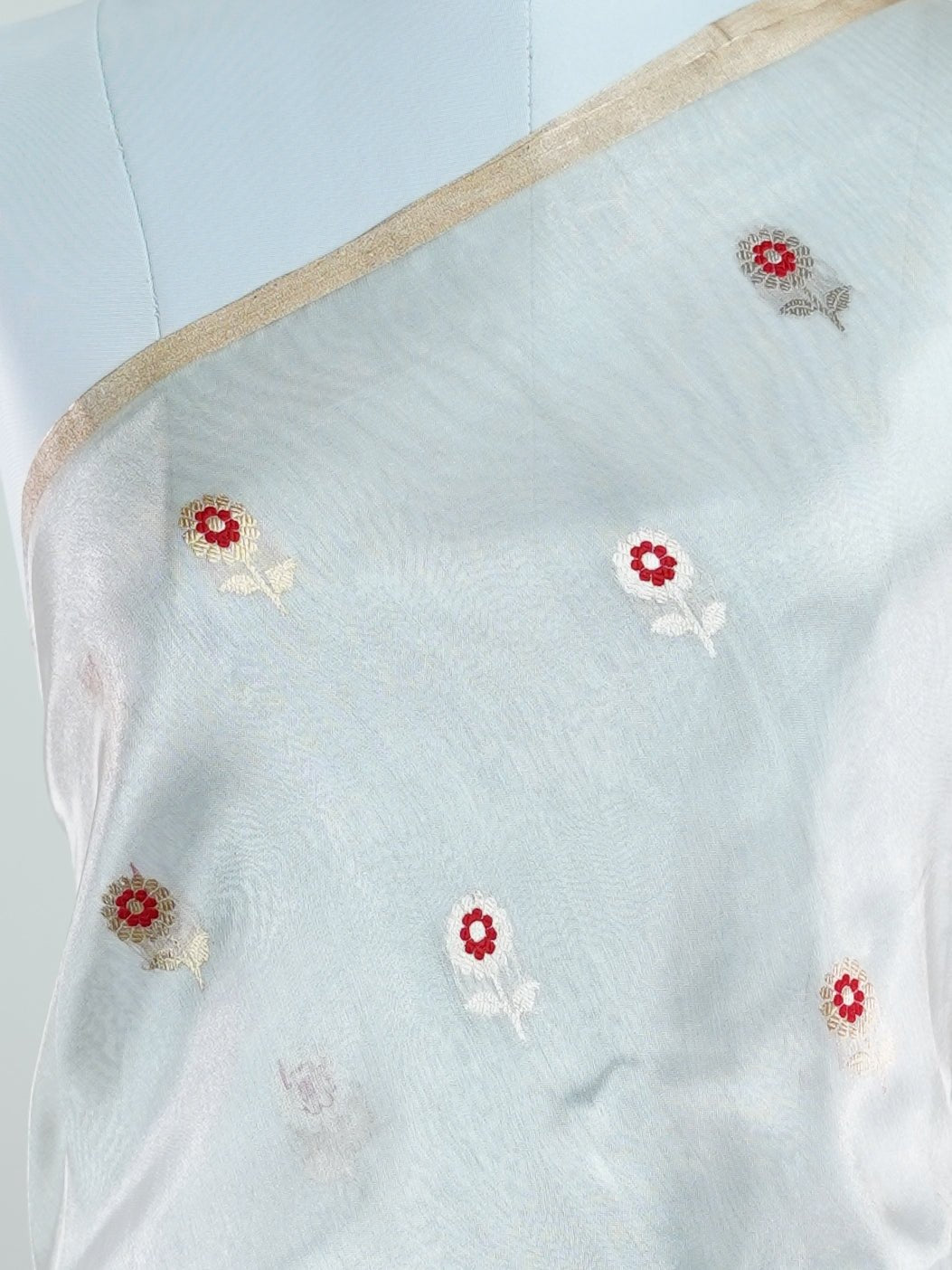 Tissue Silver 100% Pure Tissue - Manoranjitham Weaves - Handloom Store