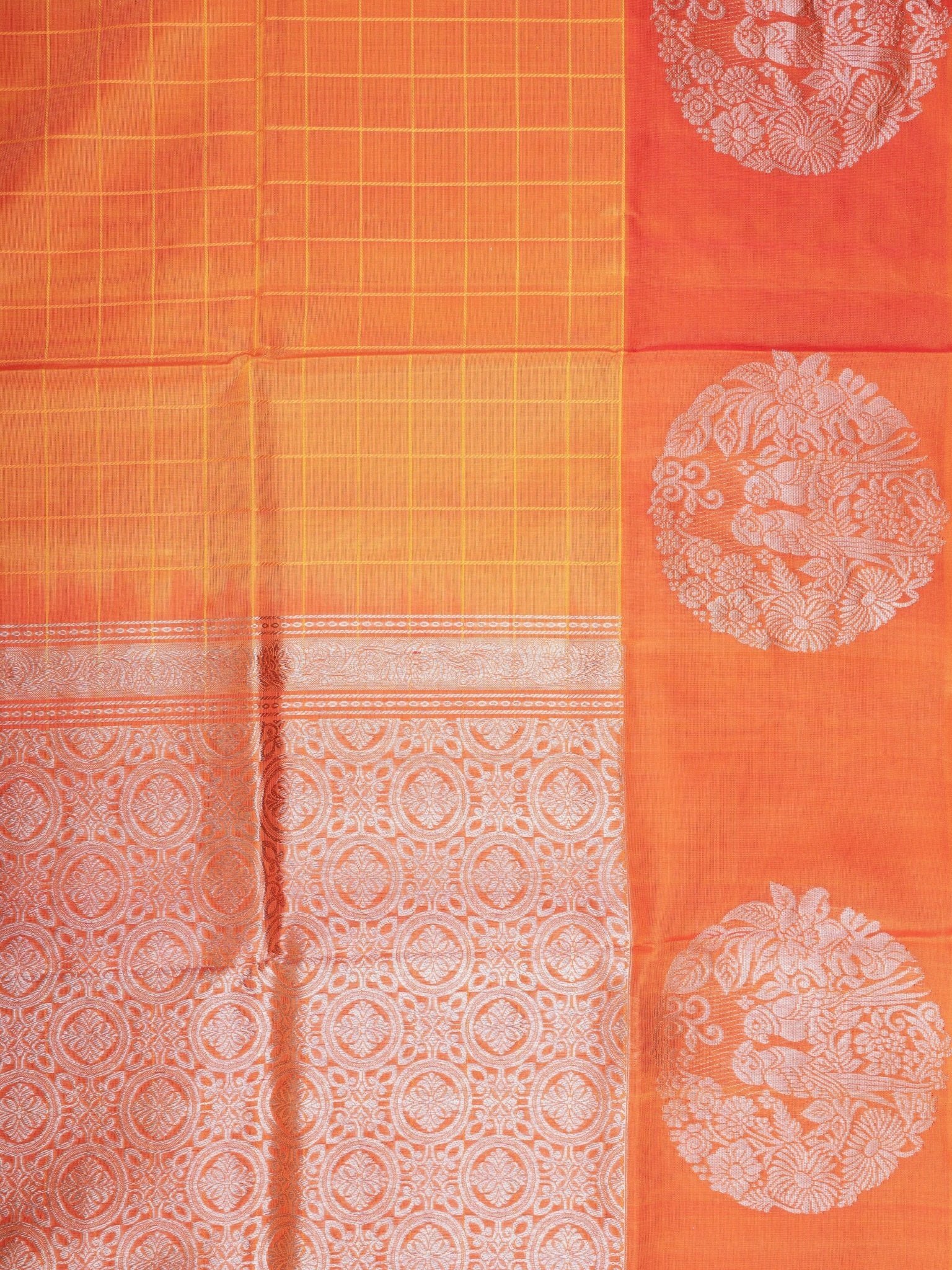 Venkatagiri Silk Mustad Yellow 100% Pure Silk  - Manoranjitham Weaves - Handloom Store